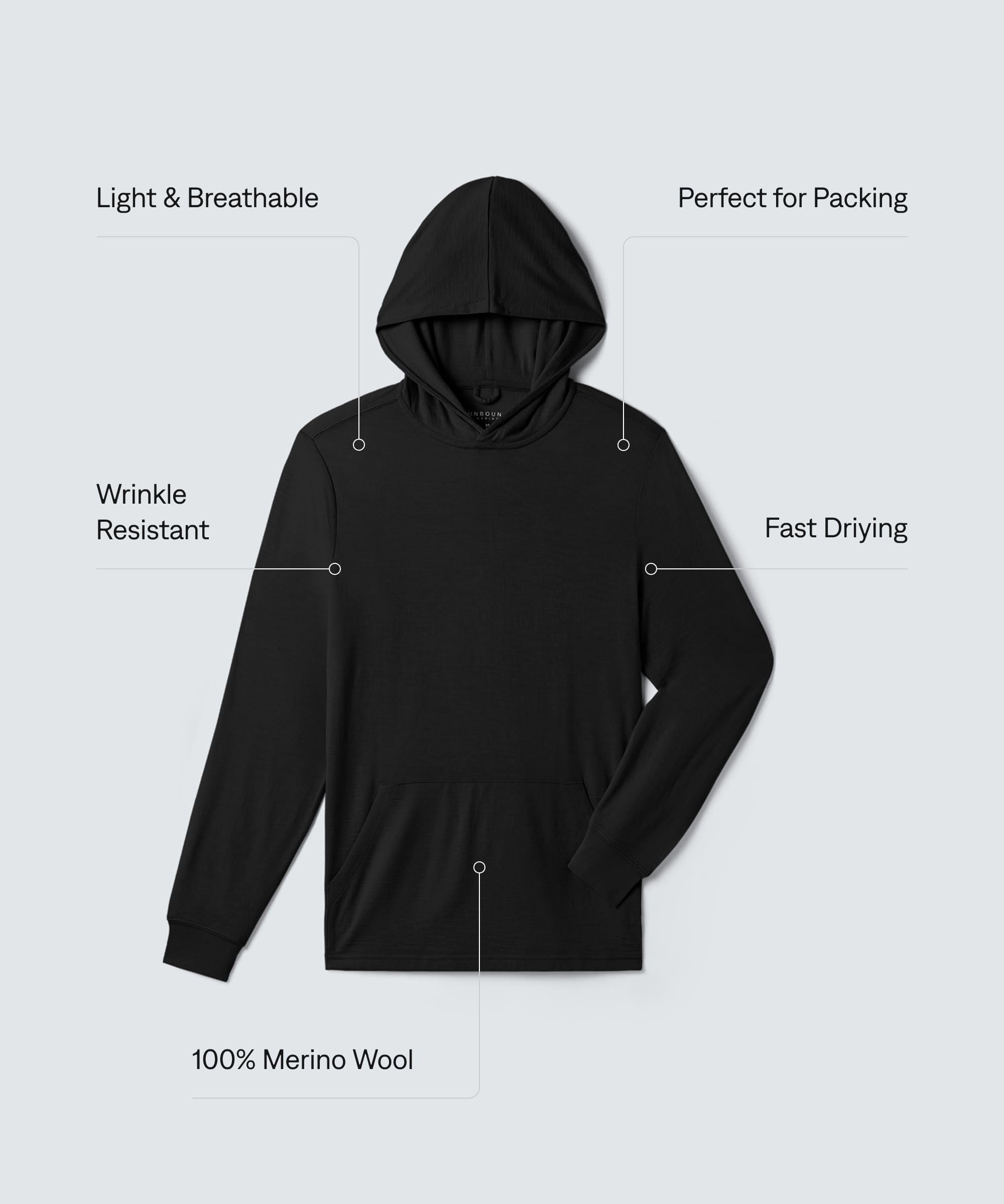 Men's Ultralight Merino Packable Hoodie