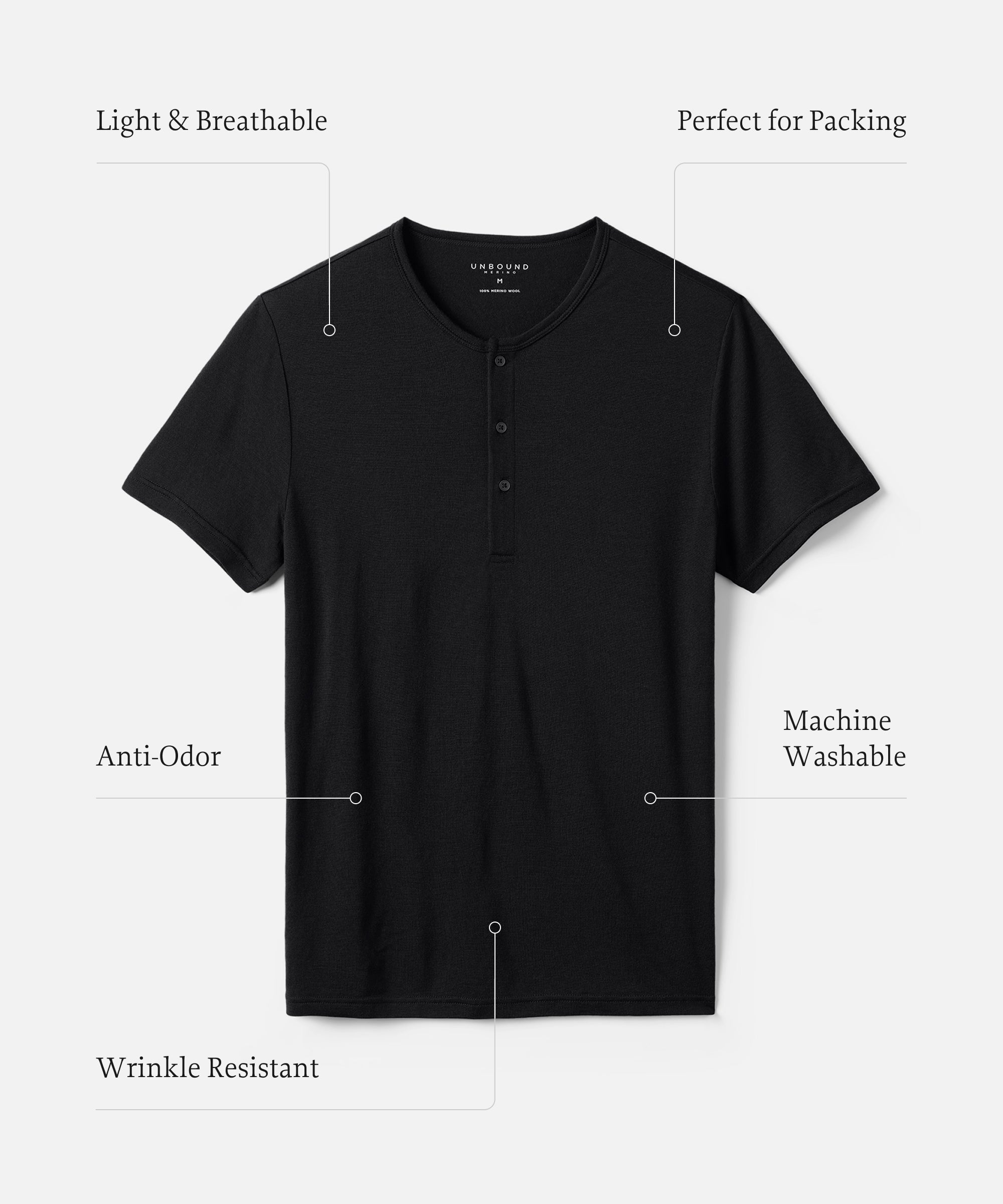 Men's Merino Short Sleeve Henley