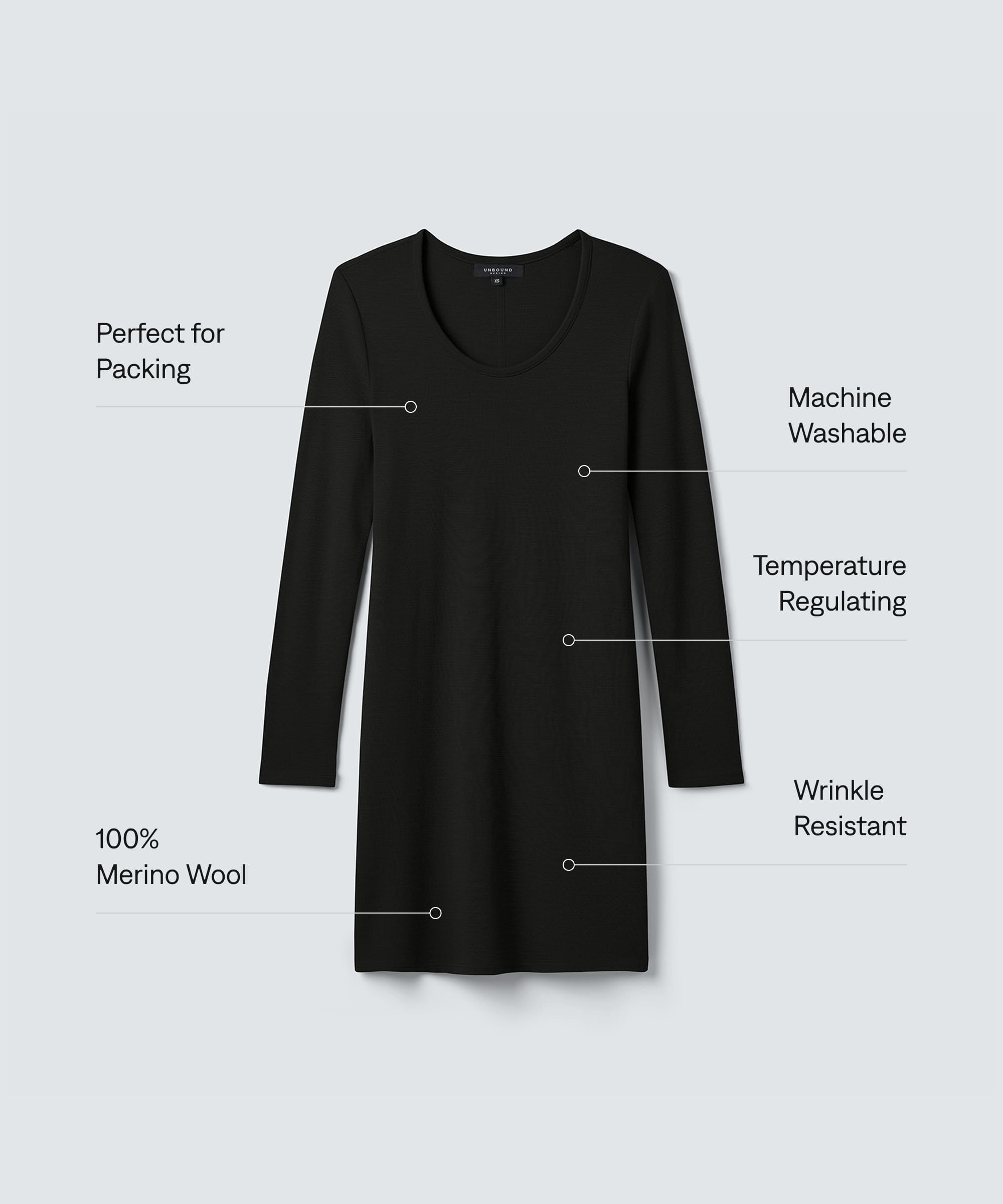 Women's Mini Merino Long Sleeve Dress