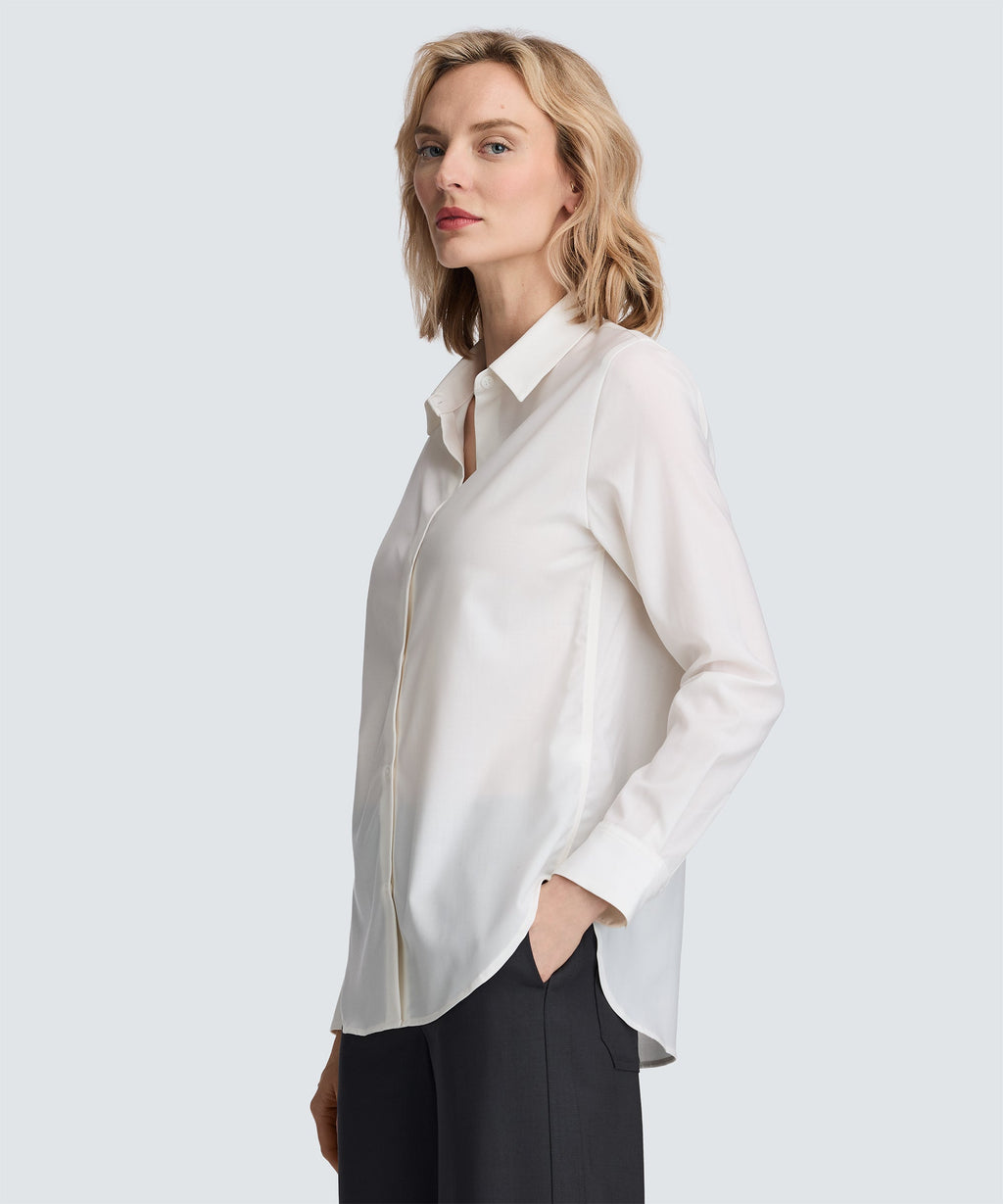Women's Merino Poplin Button-Up
