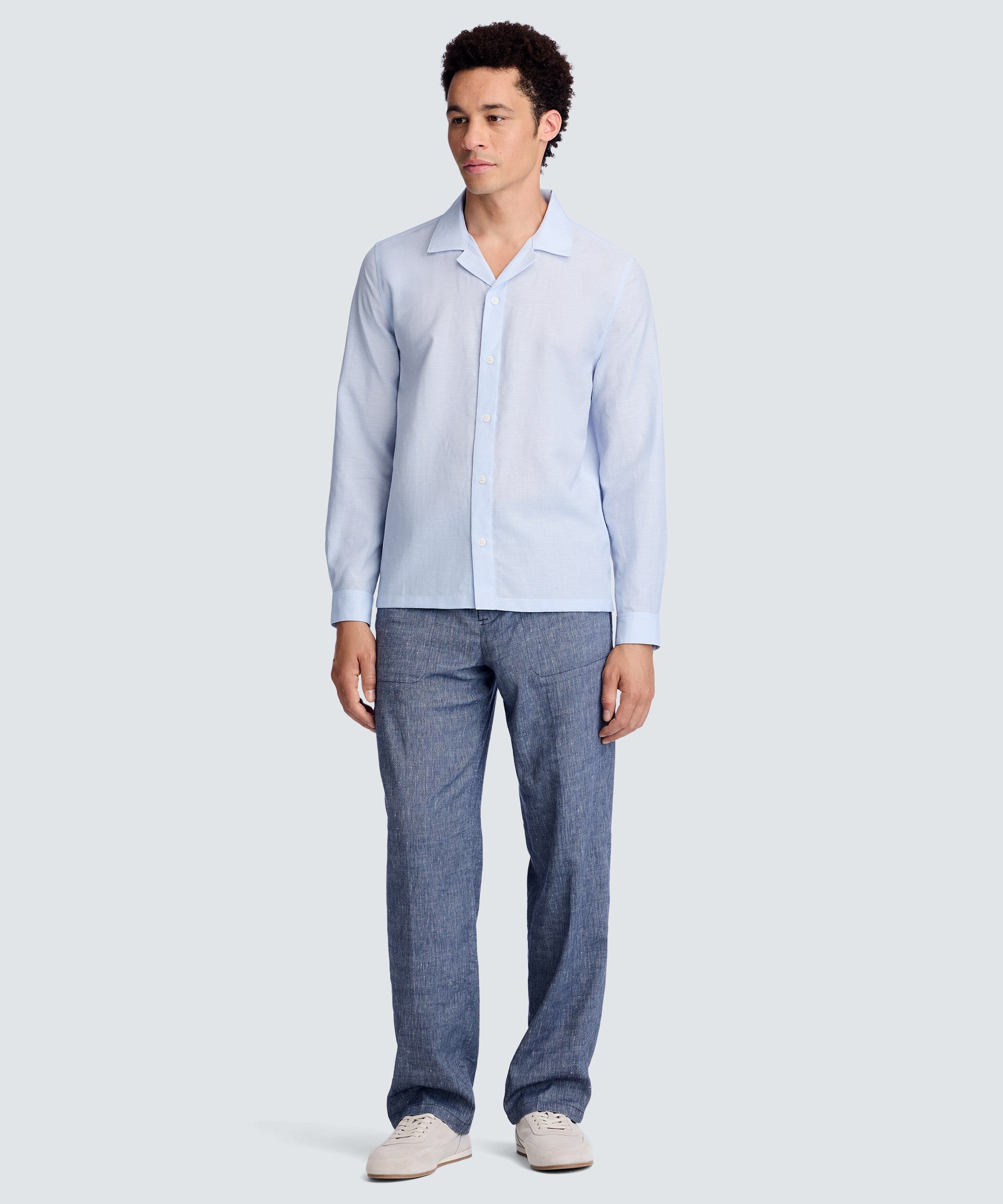 Men's Merino Linen Button-Up