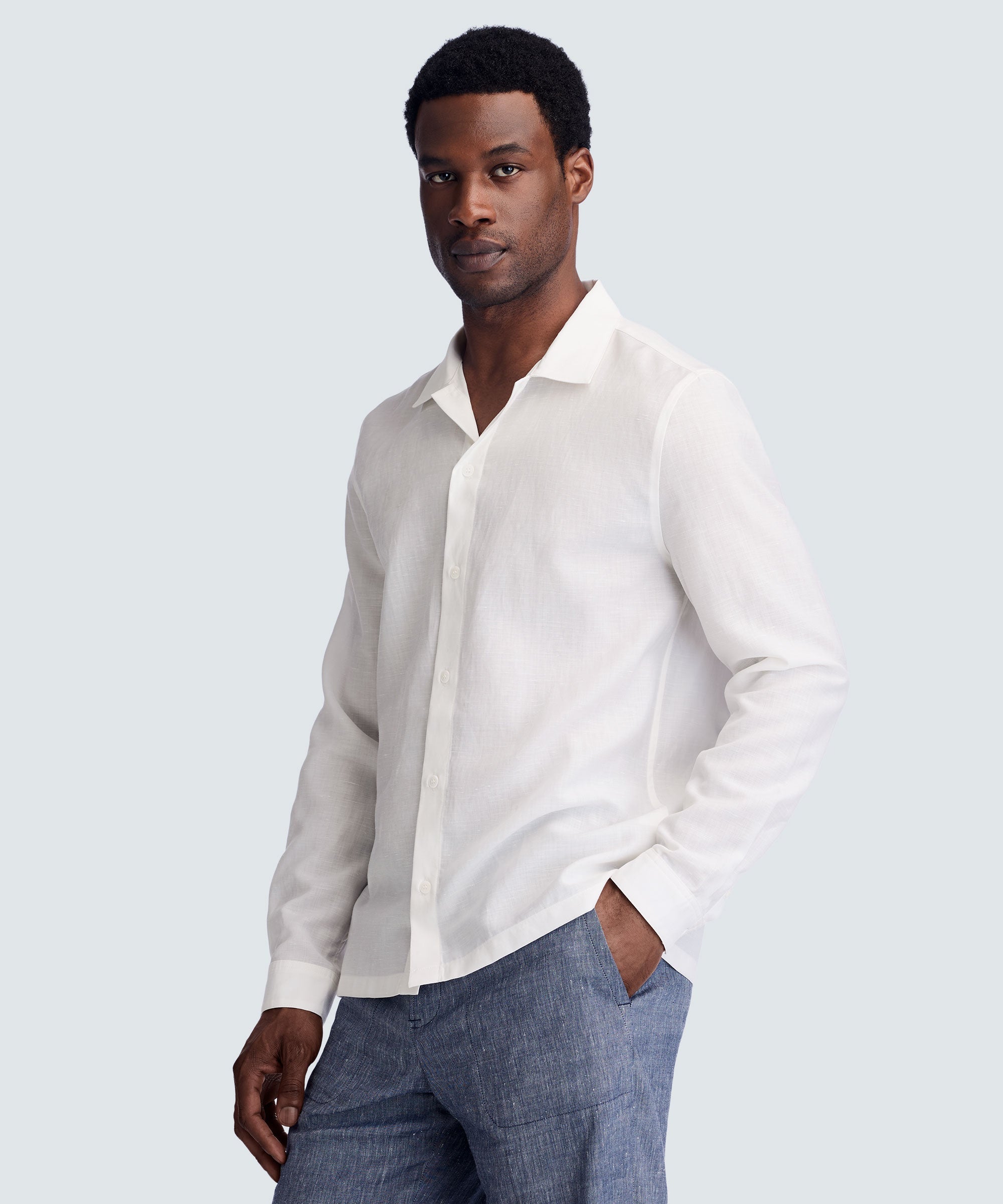 Men's Merino Linen Button-Up