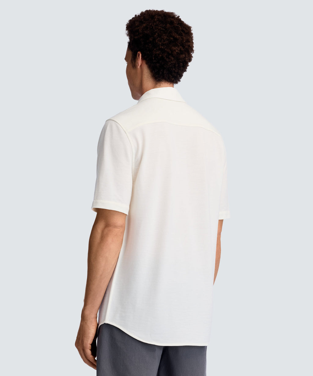 Men's Relaxed Short Sleeve Merino Button-Up