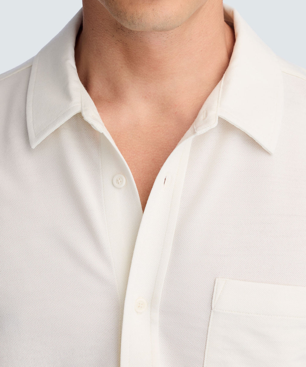 Men's Relaxed Short Sleeve Merino Button-Up