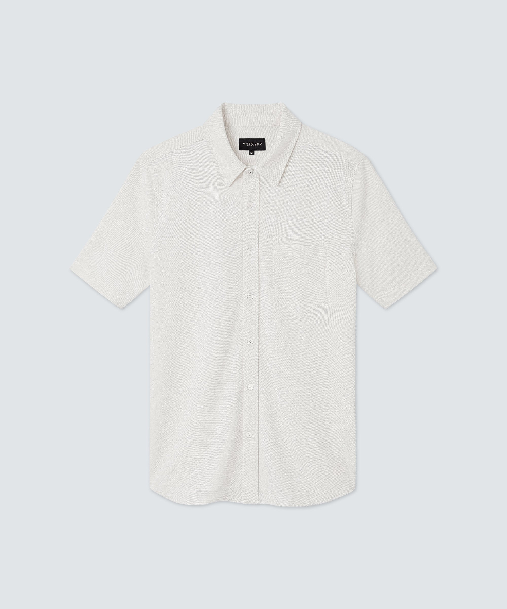 Men's Relaxed Short Sleeve Merino Button-Up