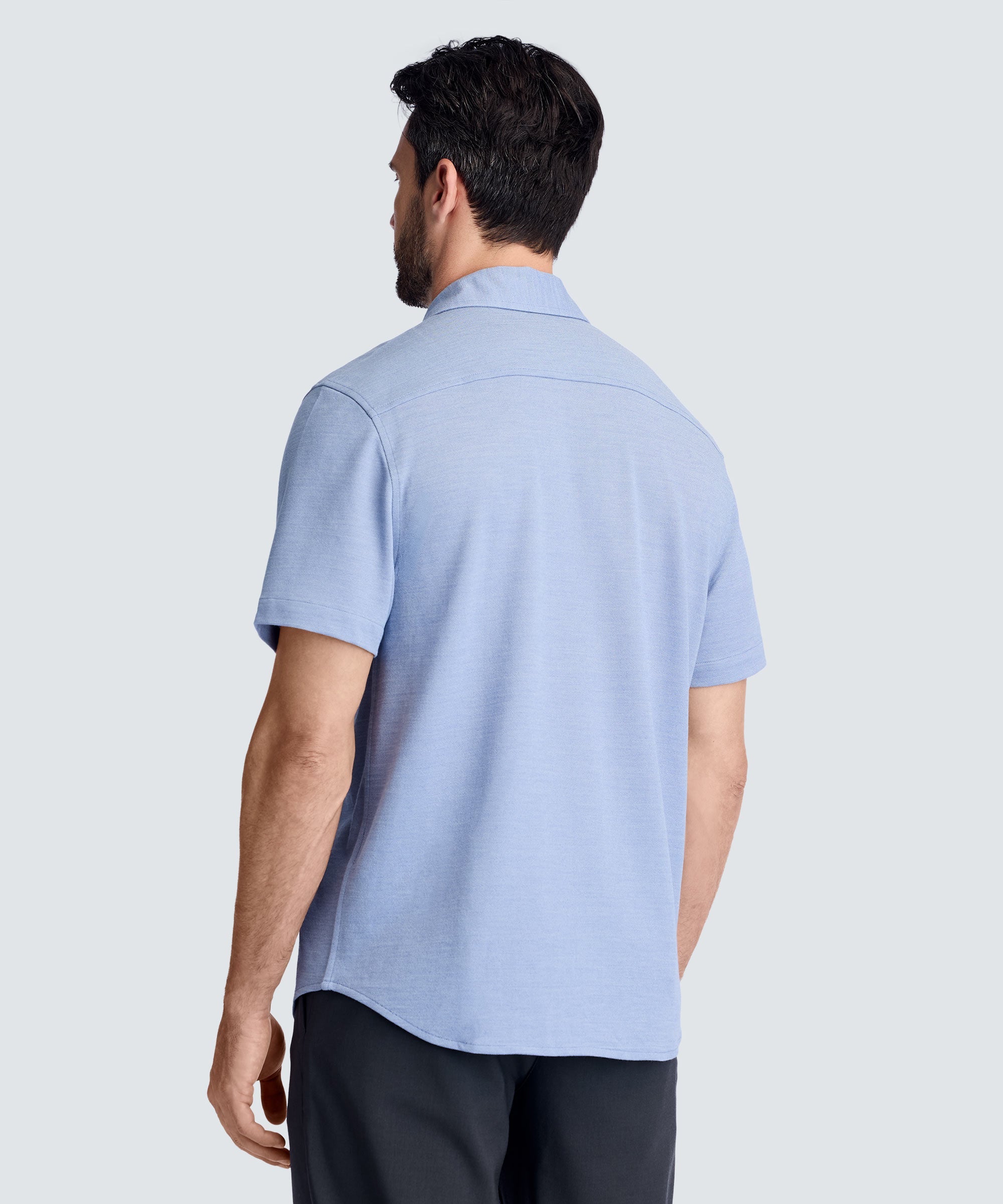 Men's Relaxed Short Sleeve Merino Button-Up