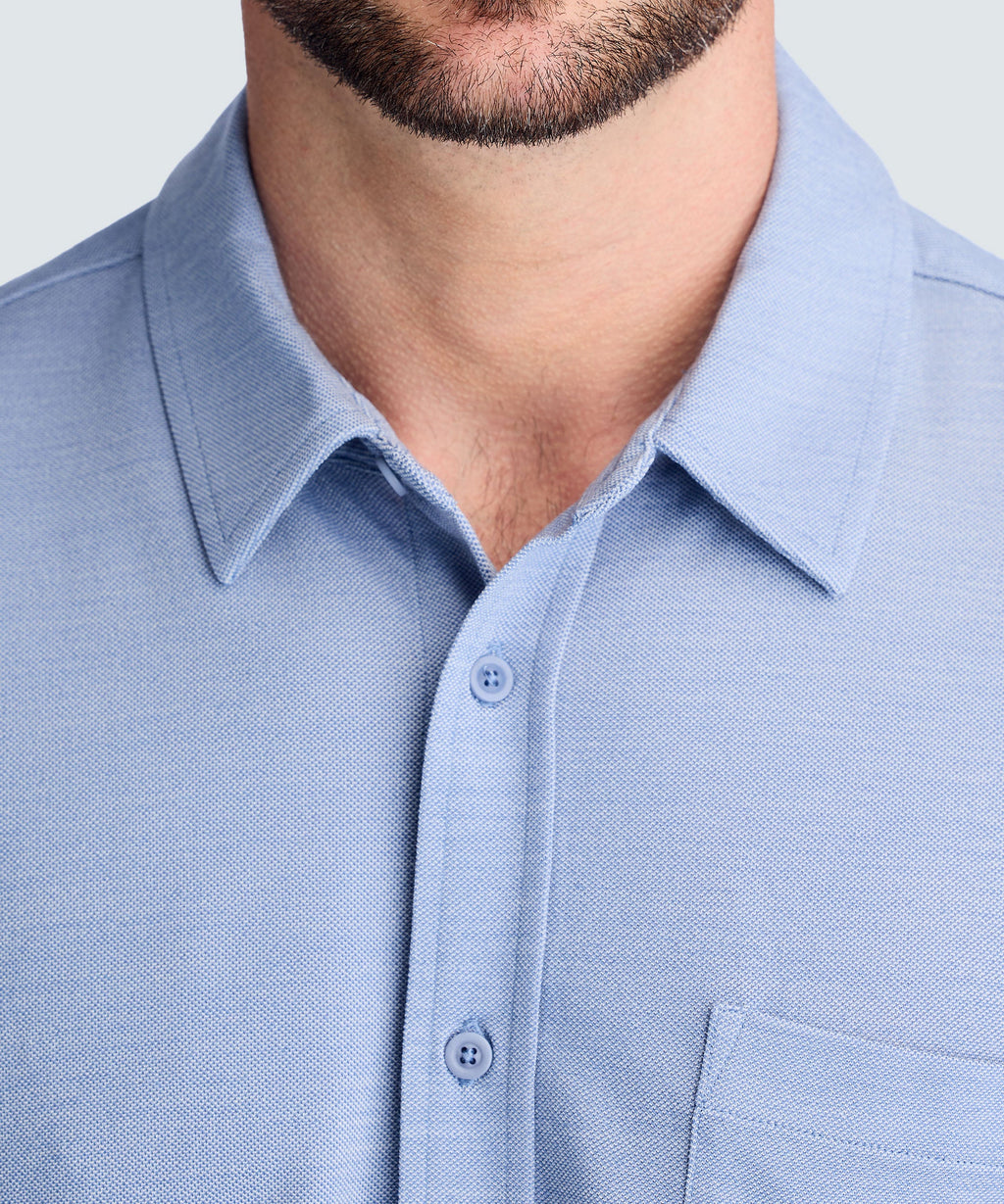 Men's Relaxed Short Sleeve Merino Button-Up
