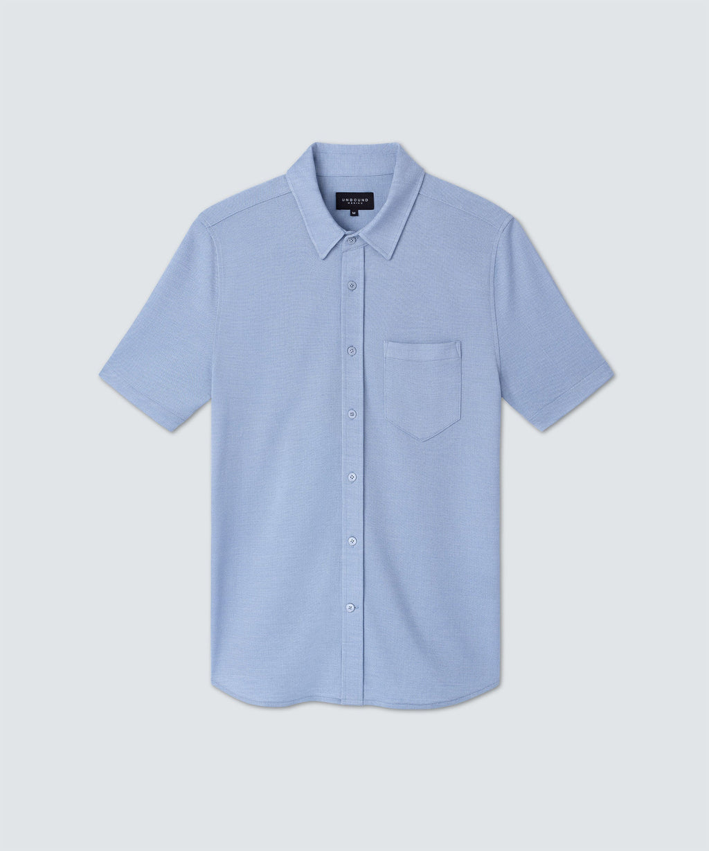 Men's Relaxed Short Sleeve Merino Button-Up