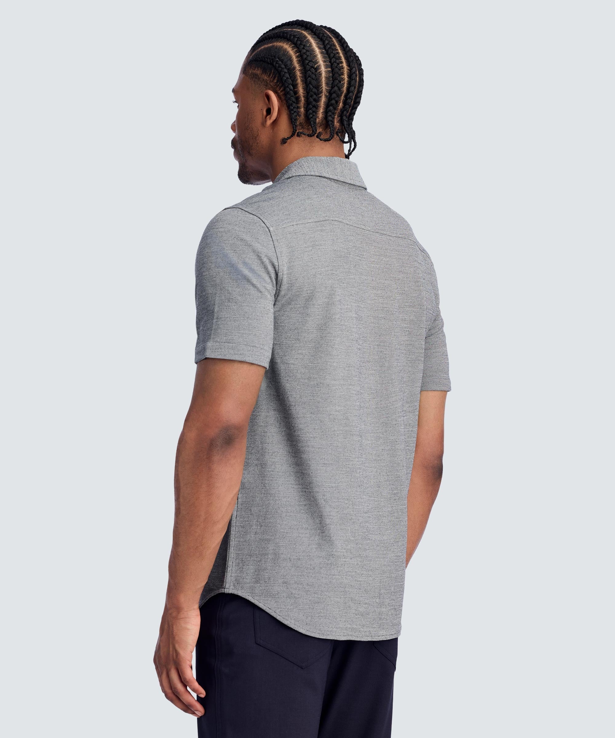 Men's Relaxed Short Sleeve Merino Button-Up