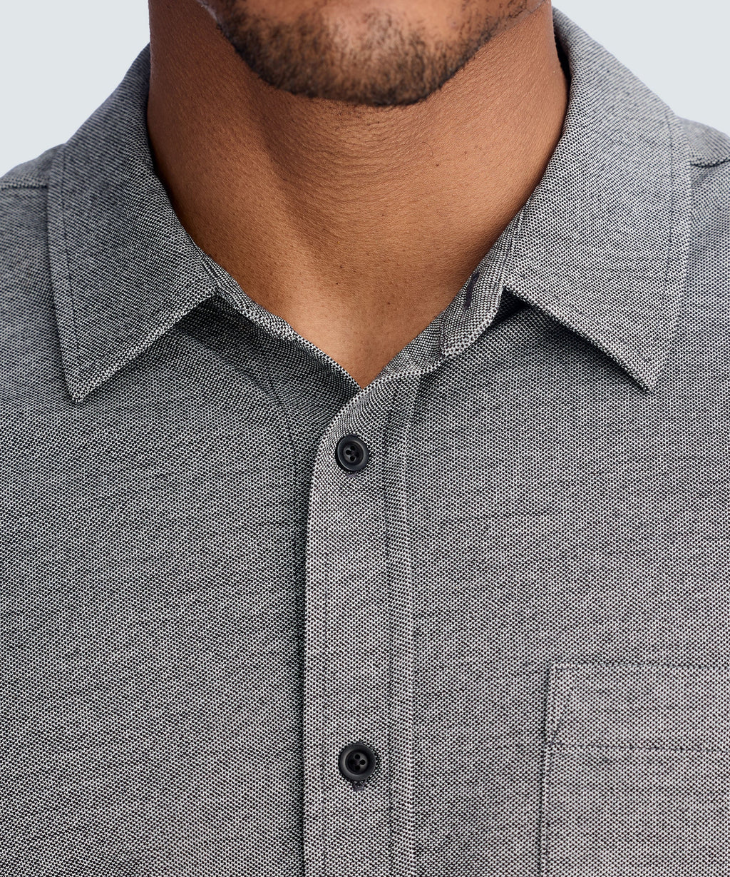 Men's Relaxed Short Sleeve Merino Button-Up