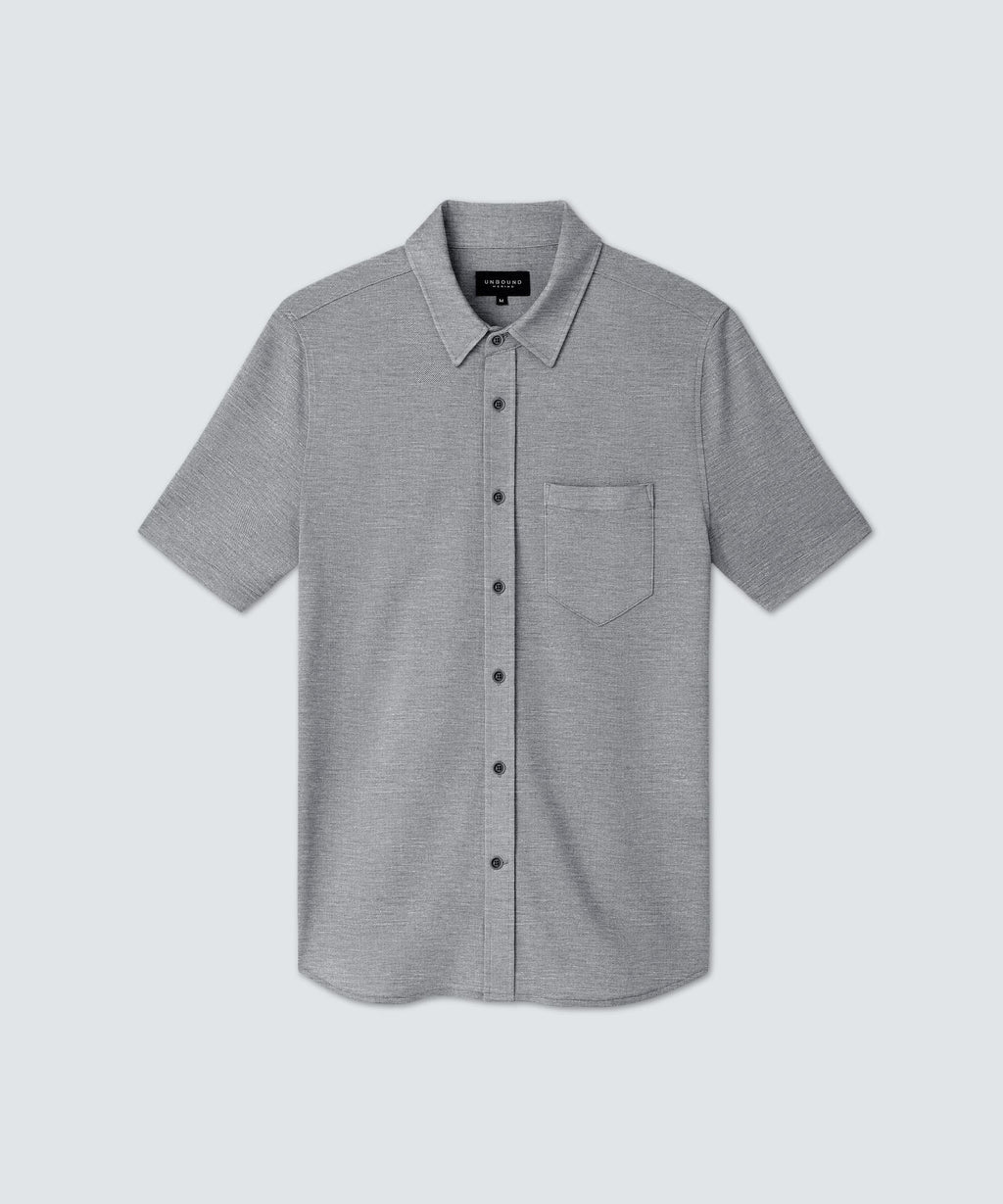 Men's Relaxed Short Sleeve Merino Button-Up