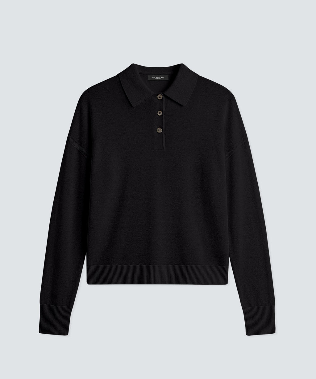 Women’s Long Sleeve Fine Knit Polo
