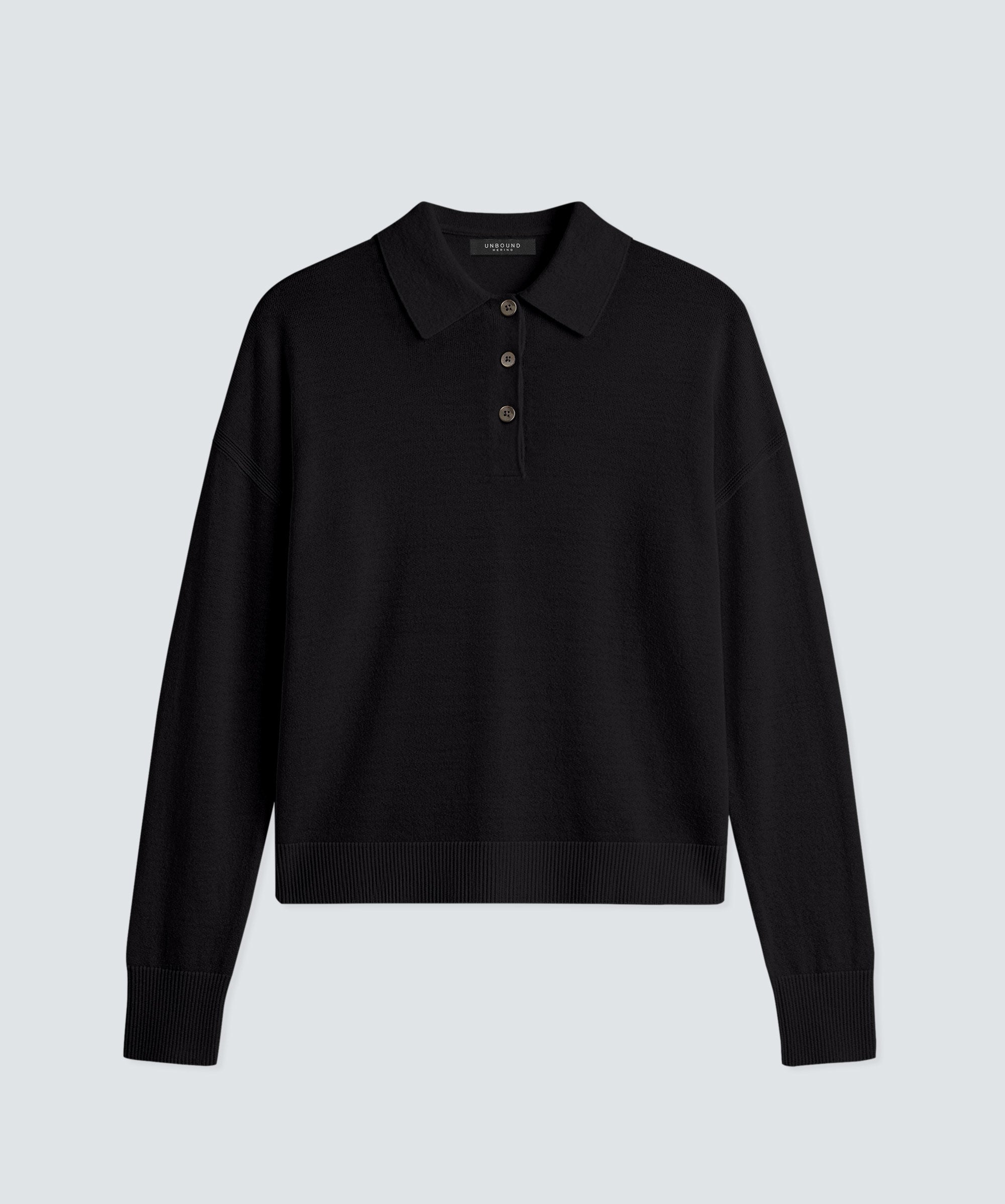 Women’s Long Sleeve Fine Knit Polo