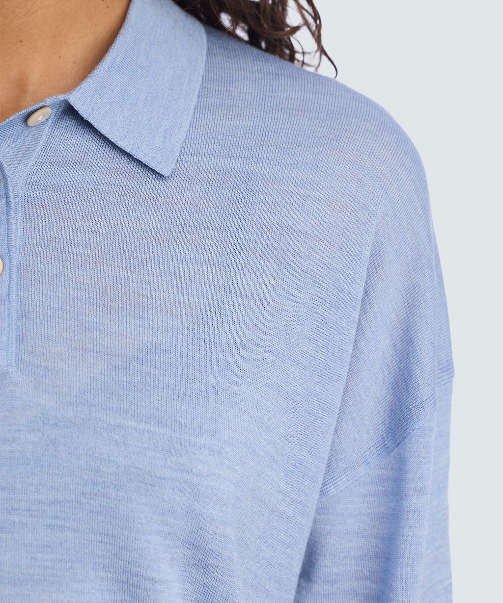 Women’s Long Sleeve Fine Knit Polo