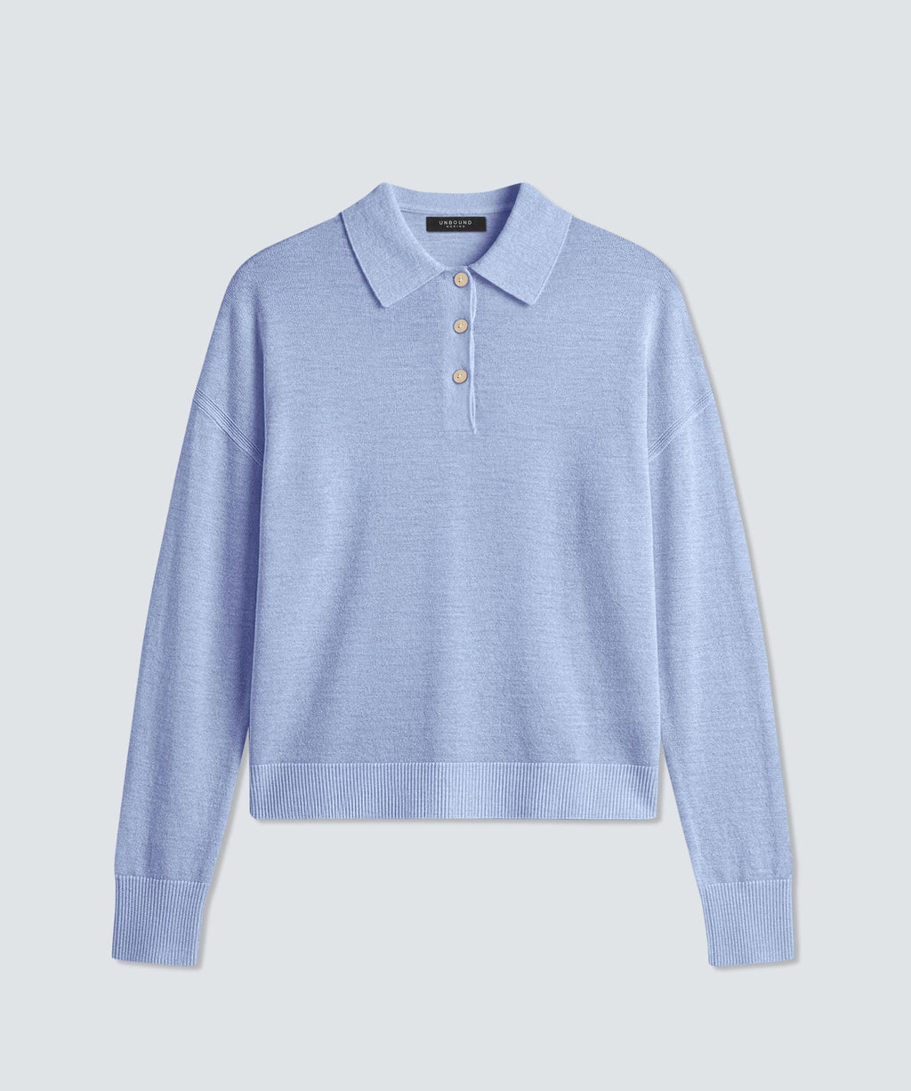 Women’s Long Sleeve Fine Knit Polo