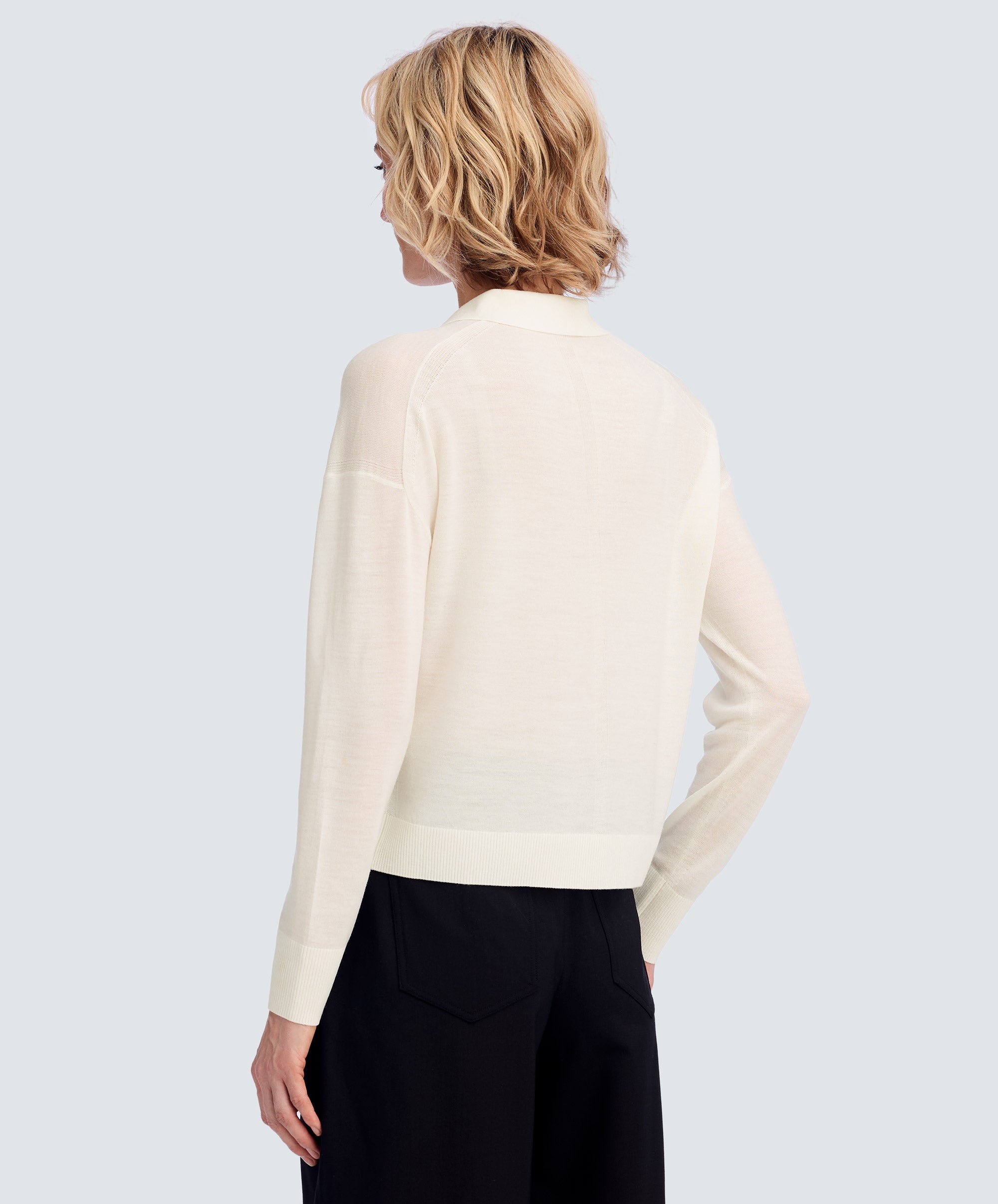 Women’s Long Sleeve Fine Knit Polo