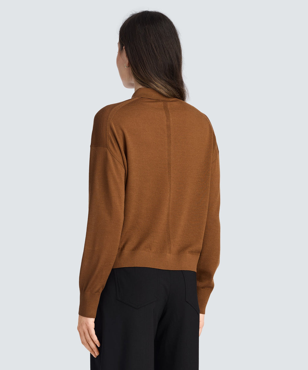 Women’s Long Sleeve Fine Knit Polo