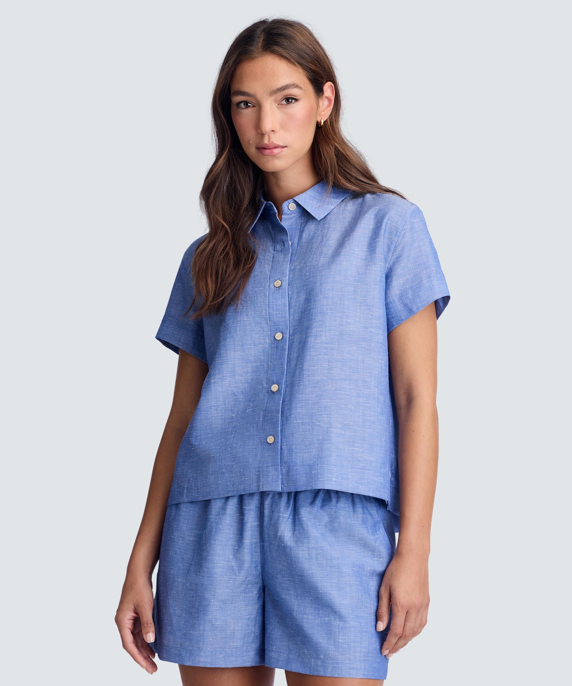 Women's Merino Linen Short Sleeve Shirt