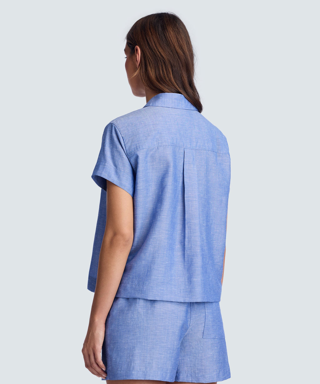 Women's Merino Linen Short Sleeve Shirt