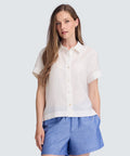 Women's Merino Linen Short Sleeve Shirt