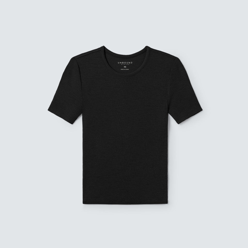 Women's Rib Fitted Crew Neck T-Shirt