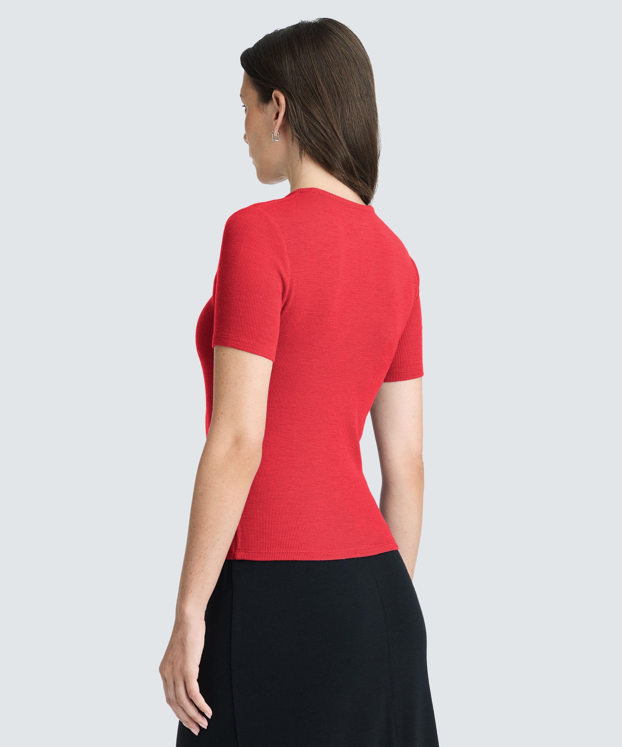 Women's Rib Fitted Crew Neck T-Shirt