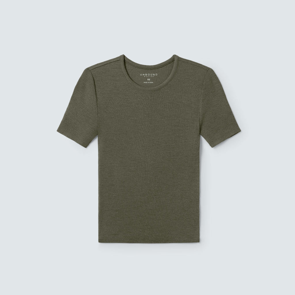 Women's Rib Fitted Crew Neck T-Shirt