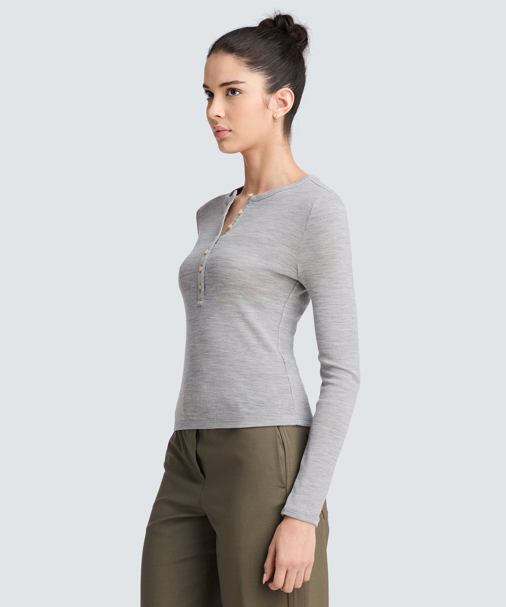 Women's Merino Rib Henley
