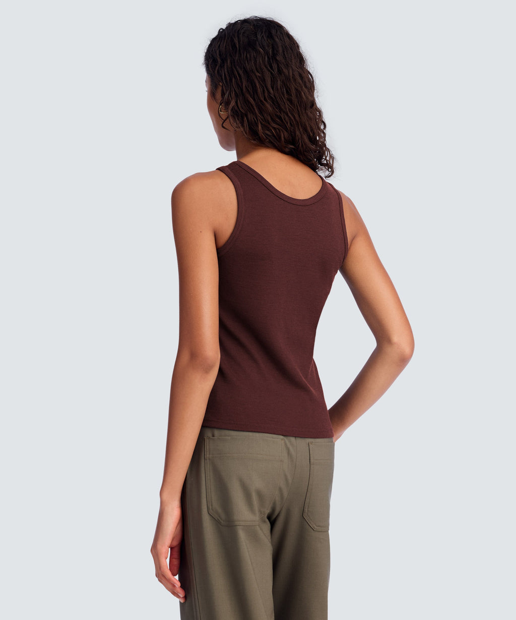 Women's Merino Rib Scoop Neck Tank