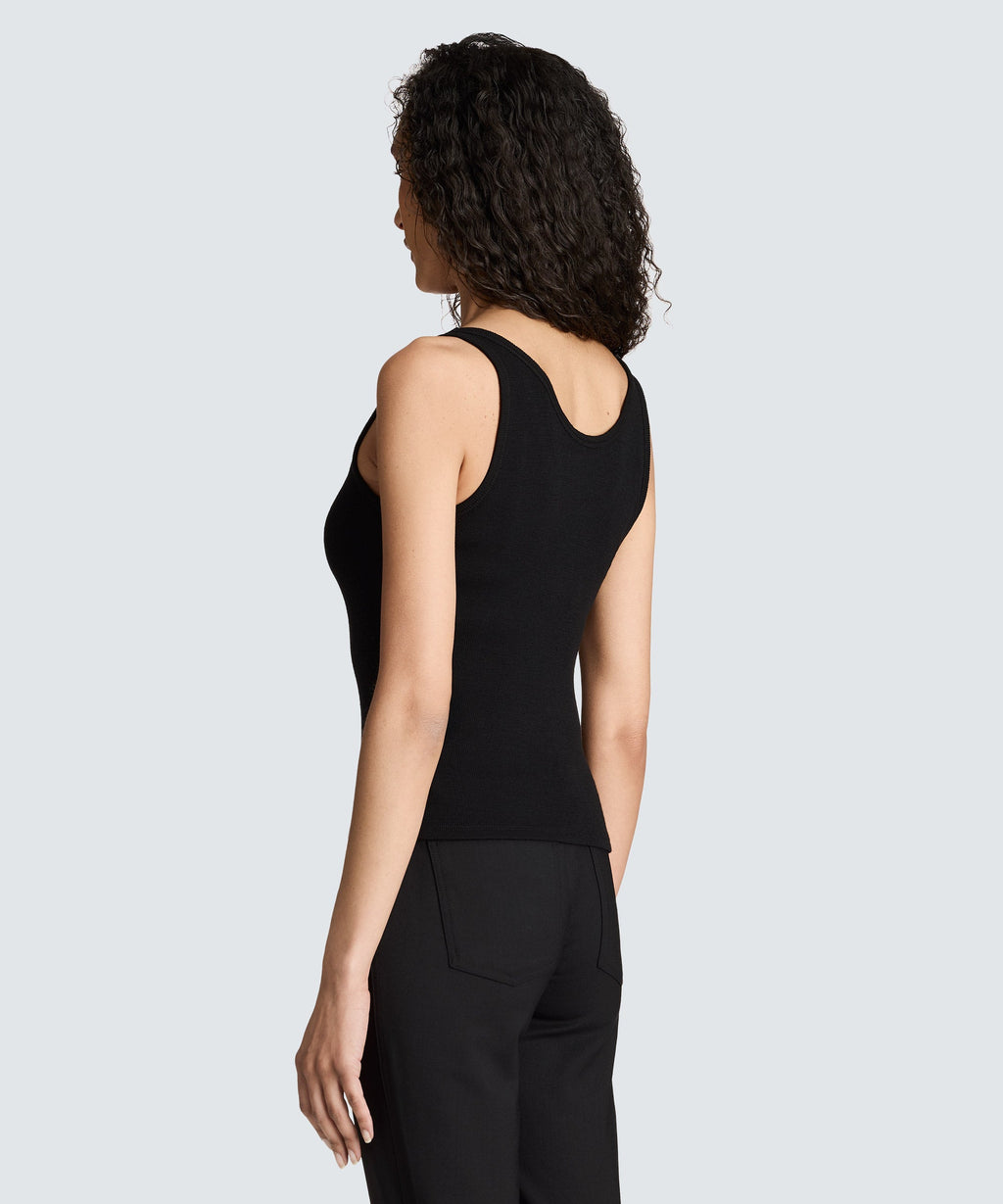 Women's Petite Merino Rib Scoop Neck Tank