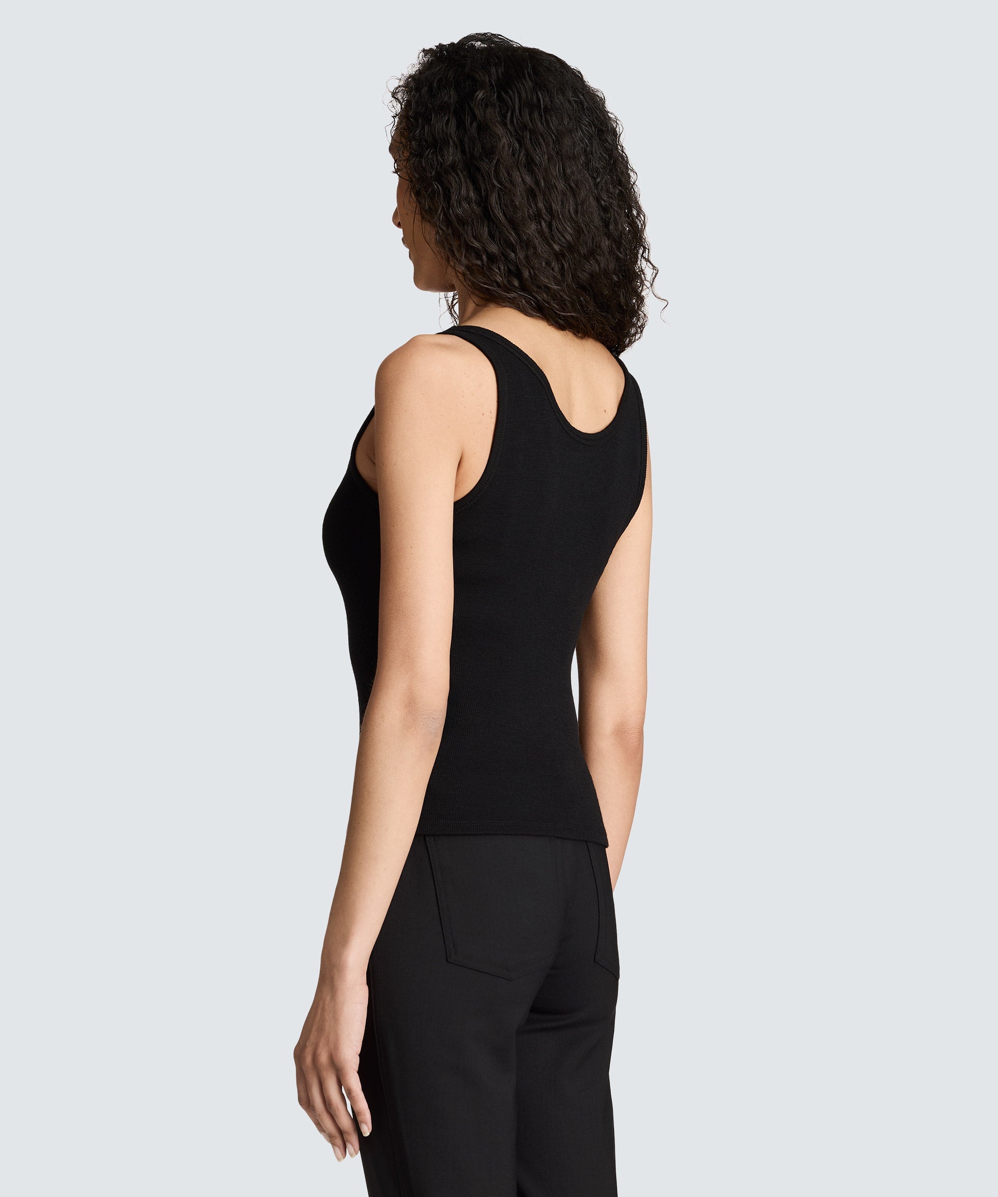 Women's Petite Merino Rib Scoop Neck Tank