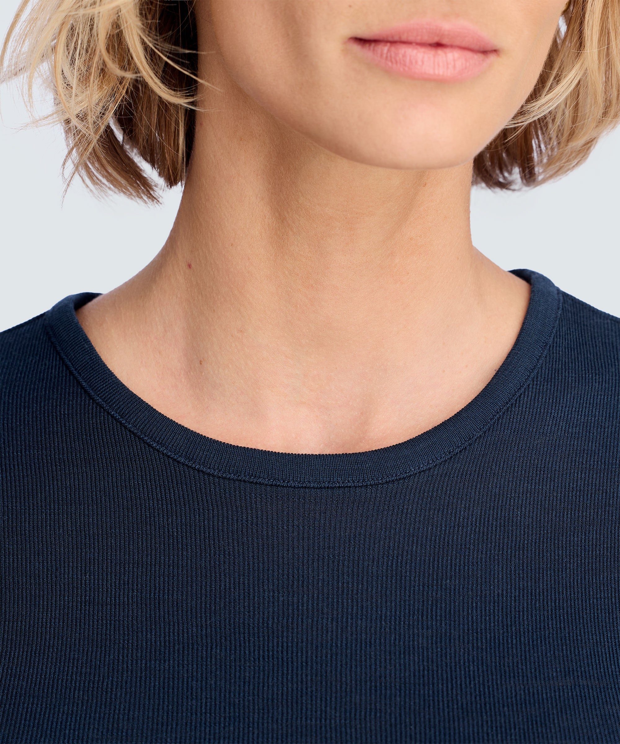 Women's Rib Fitted Long Sleeve Crew