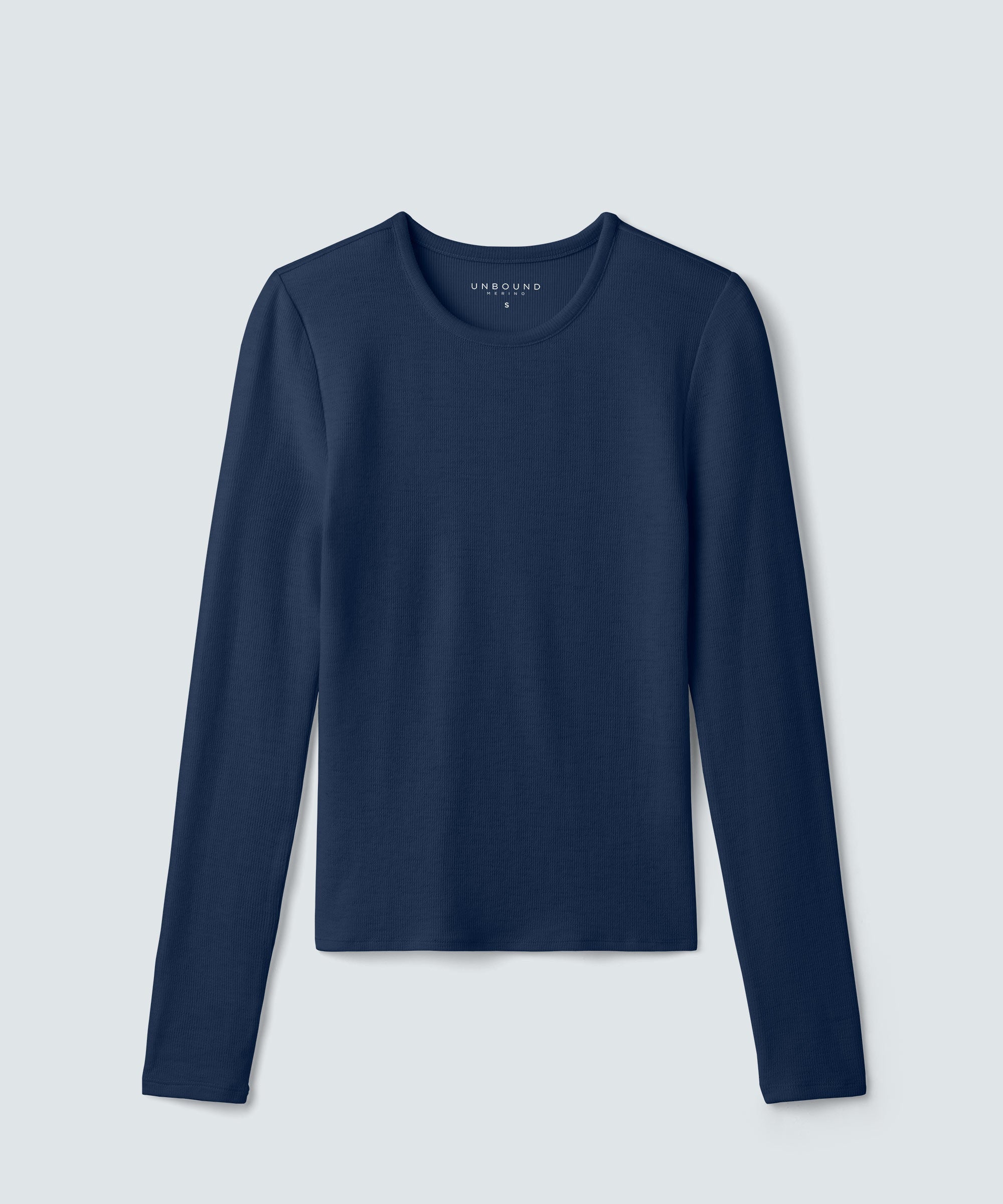 Women's Rib Fitted Long Sleeve Crew