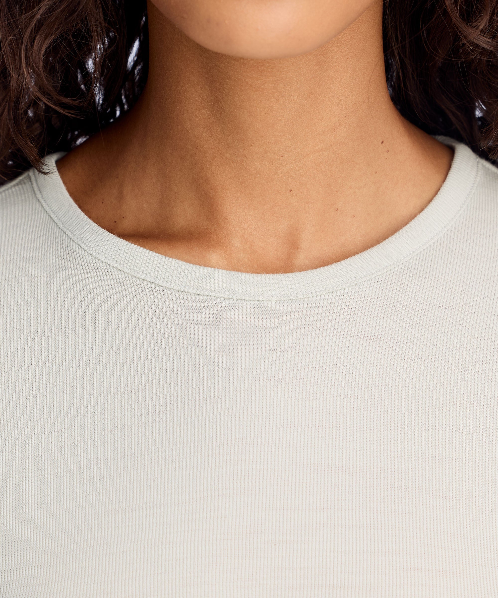 Women's Rib Fitted Long Sleeve Crew