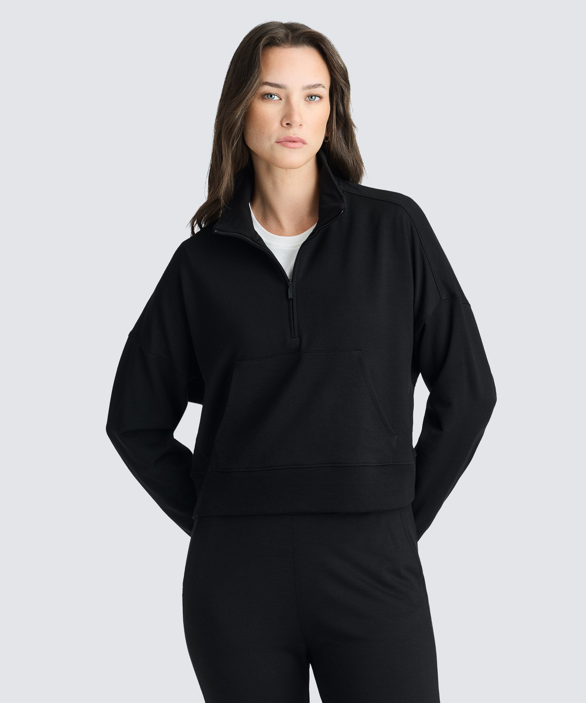 Women's Merino Cropped Quarter Zip