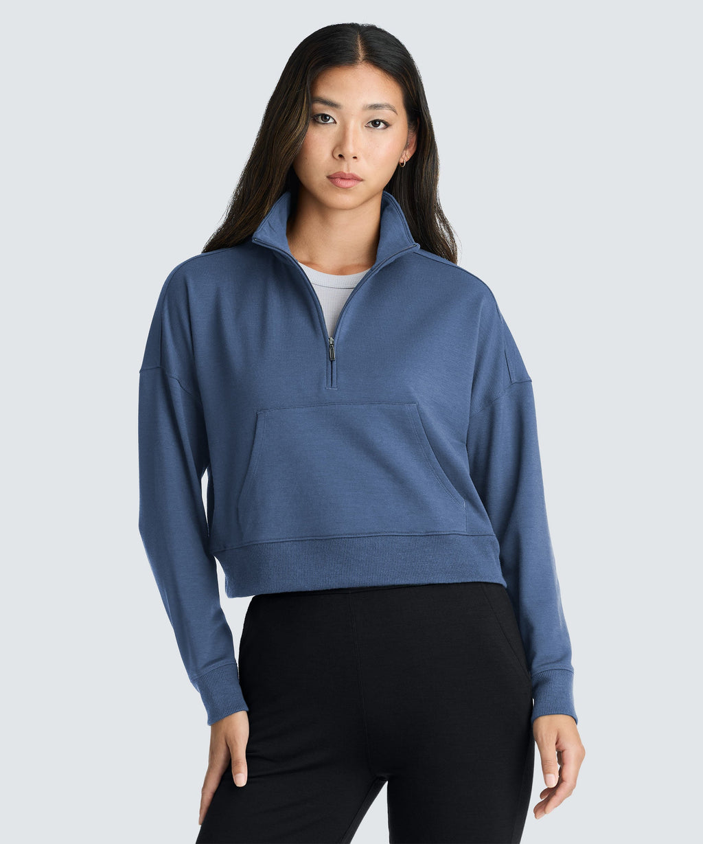 Women's Merino Cropped Quarter Zip