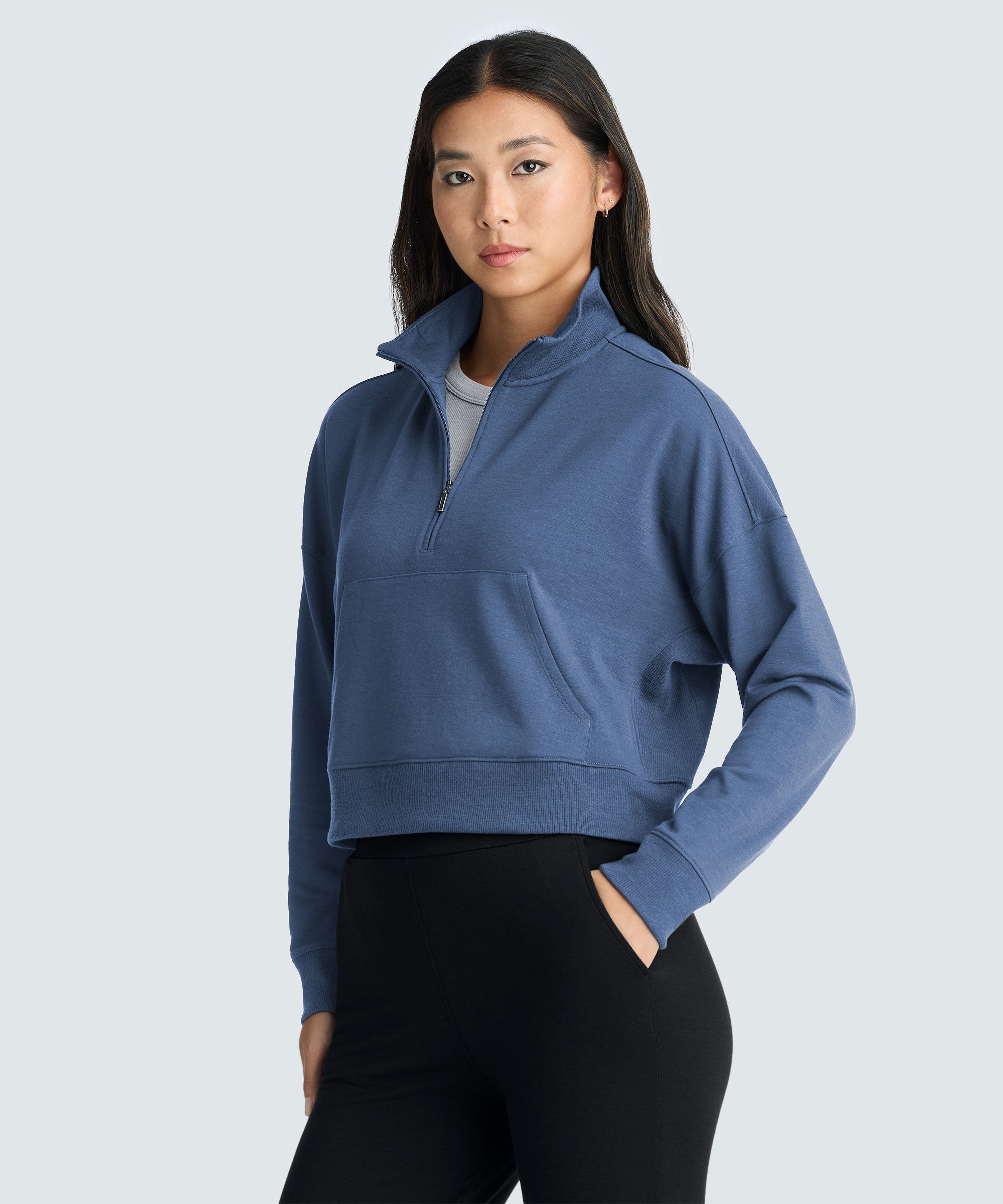 Women's Merino Cropped Quarter Zip