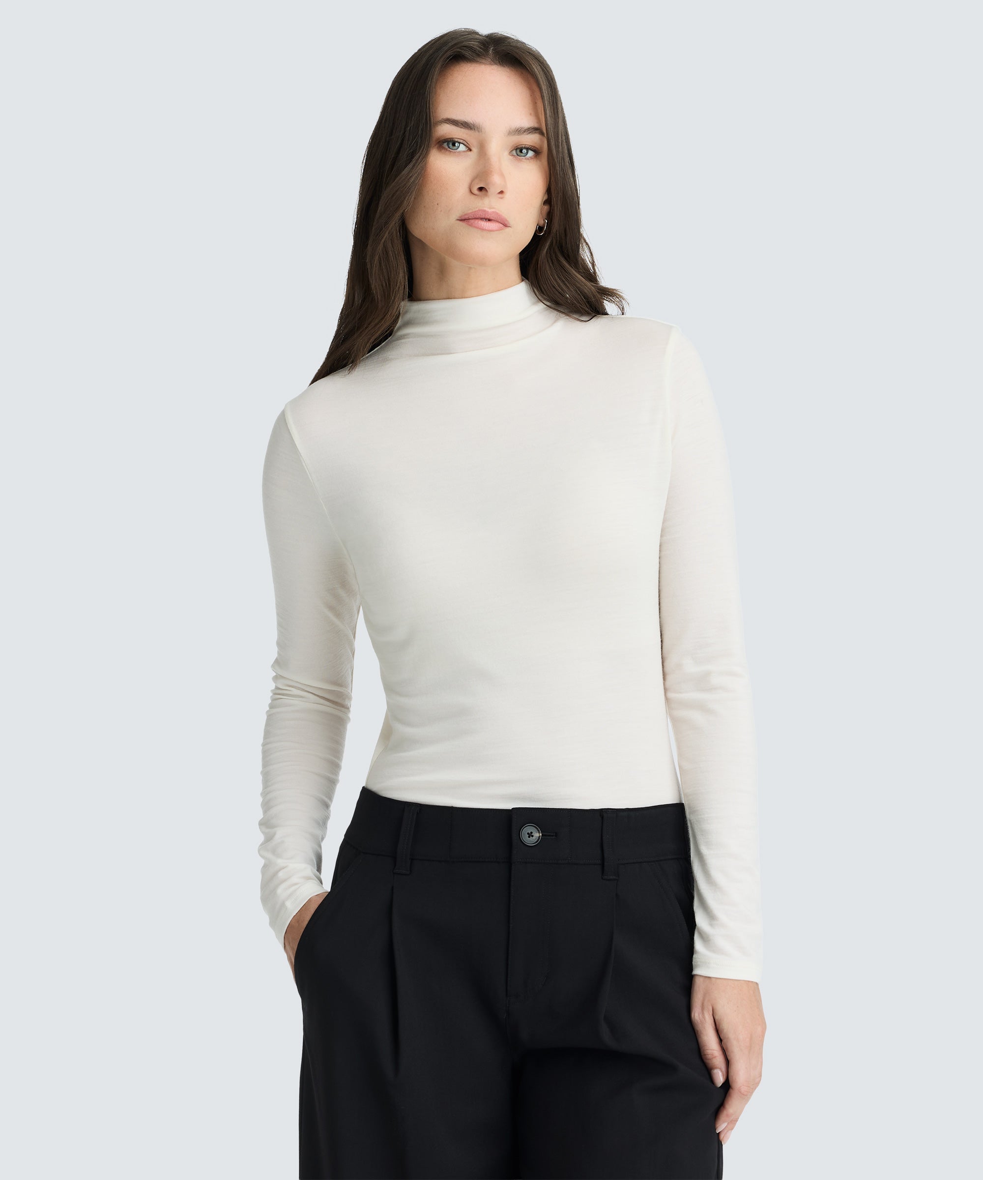 Women's Merino Mock Neck Top