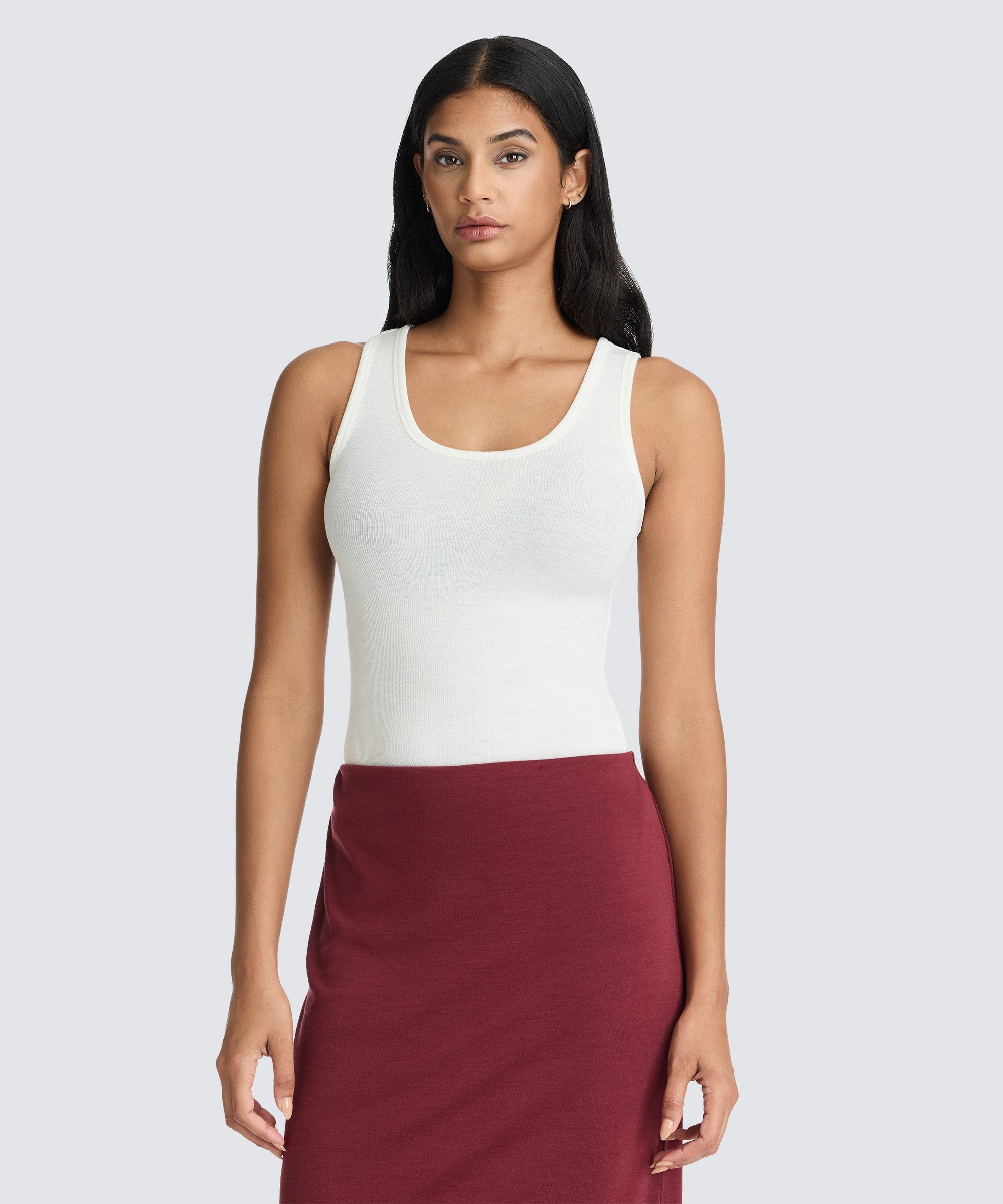 Women's Petite Merino Rib Scoop Neck Tank