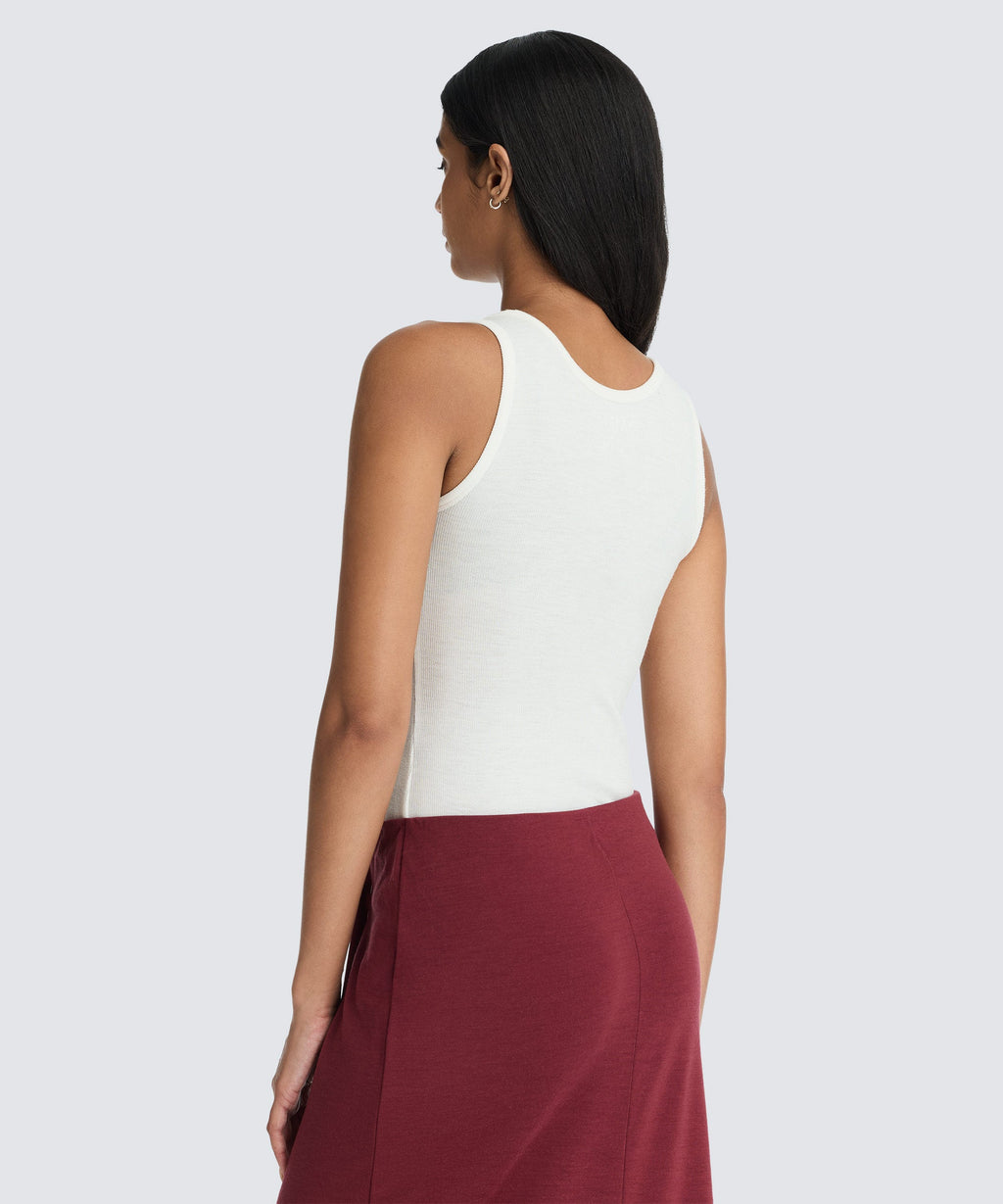 Women's Petite Merino Rib Scoop Neck Tank