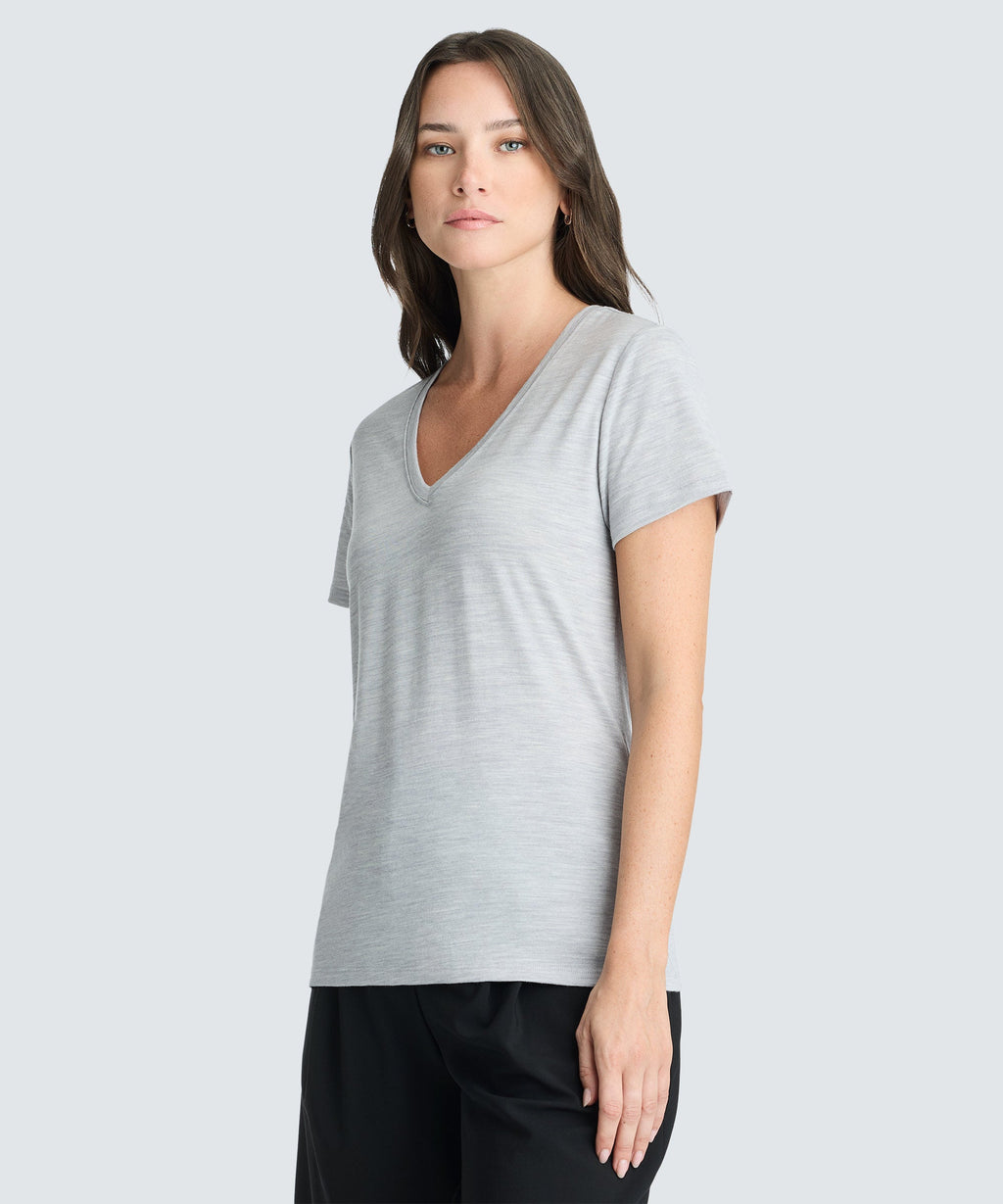 Women's Petite Merino V-Neck T-Shirt