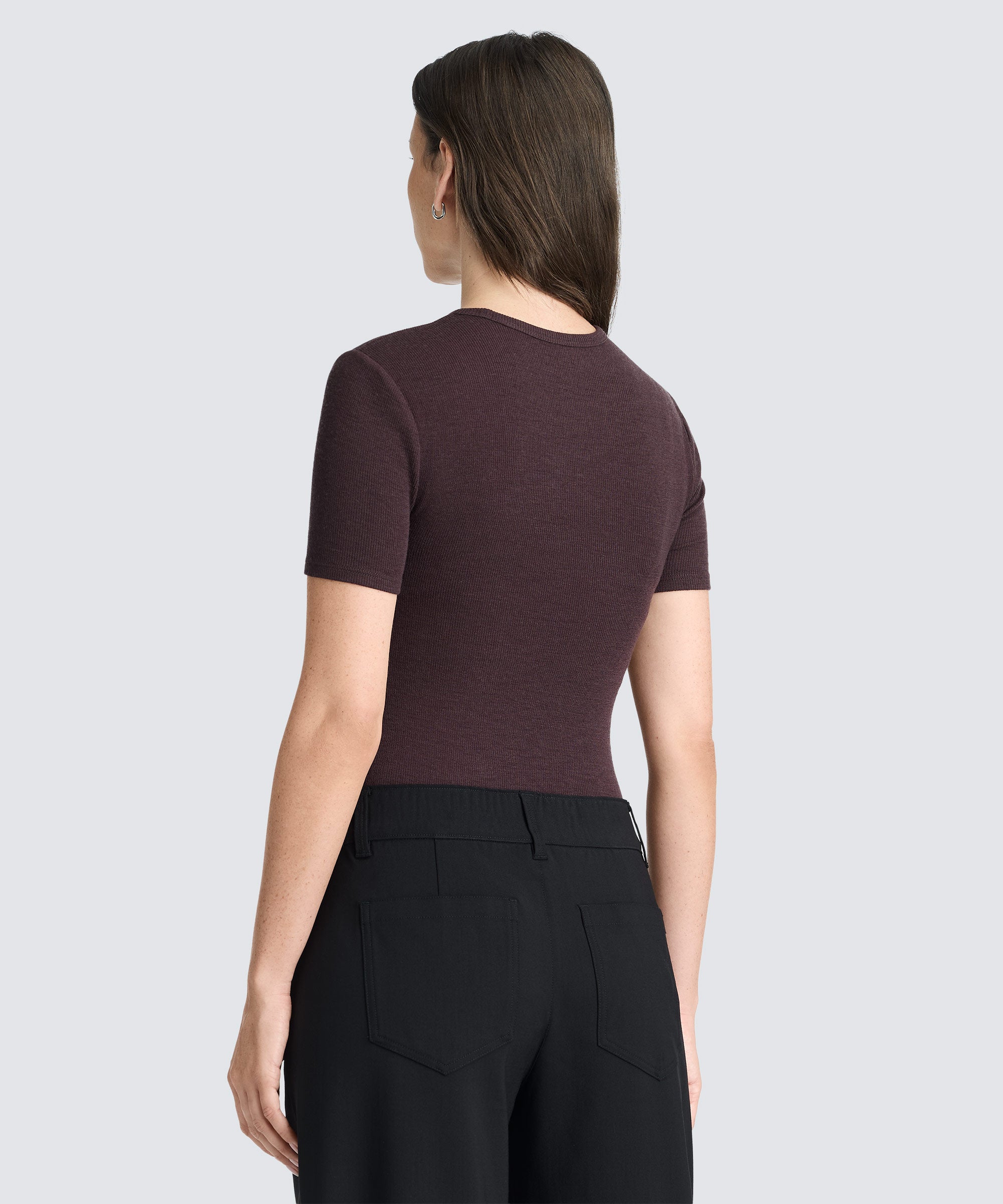 Women's Rib Fitted Crew Neck T-Shirt