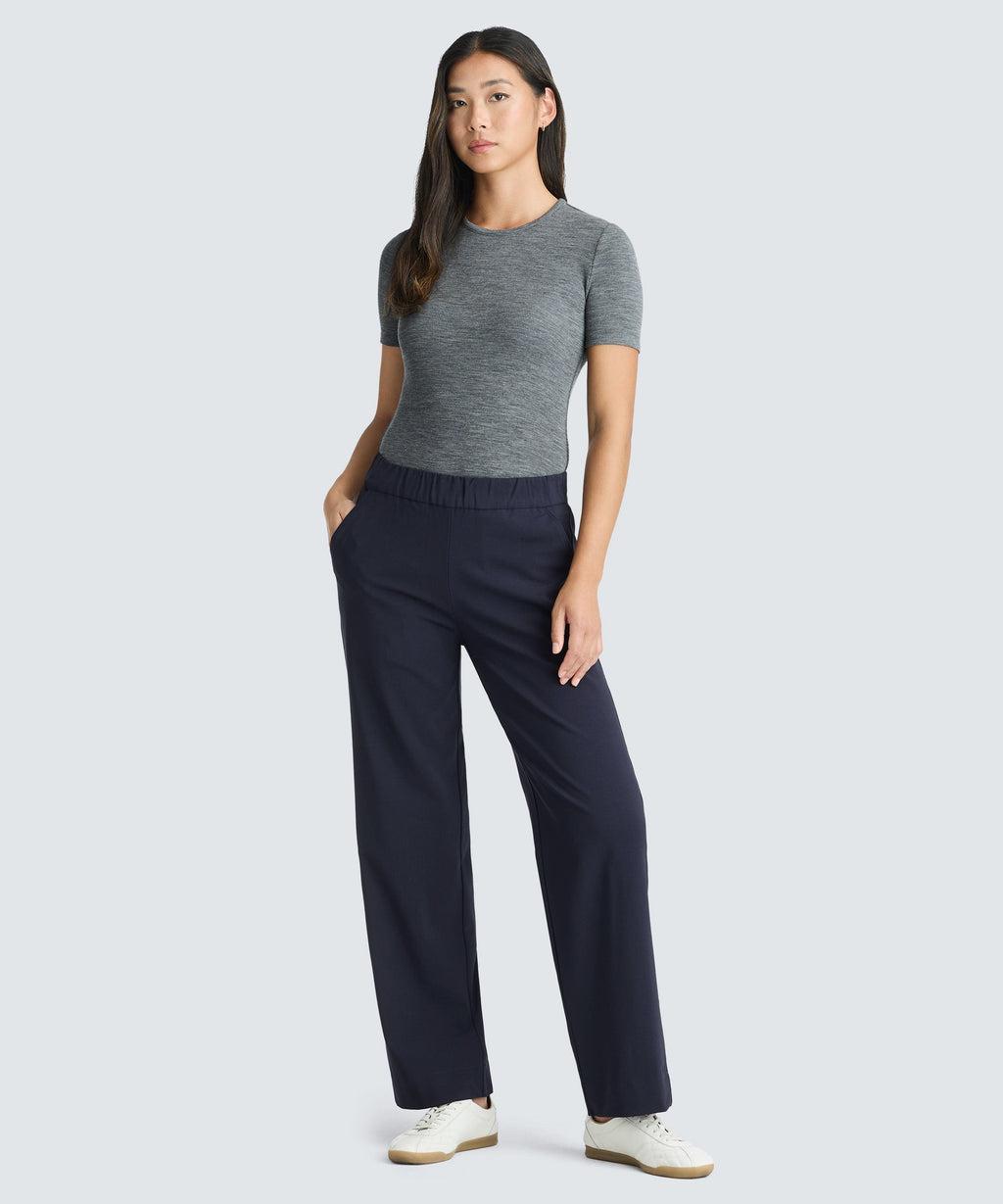 Women's Rib Fitted Crew Neck T-Shirt