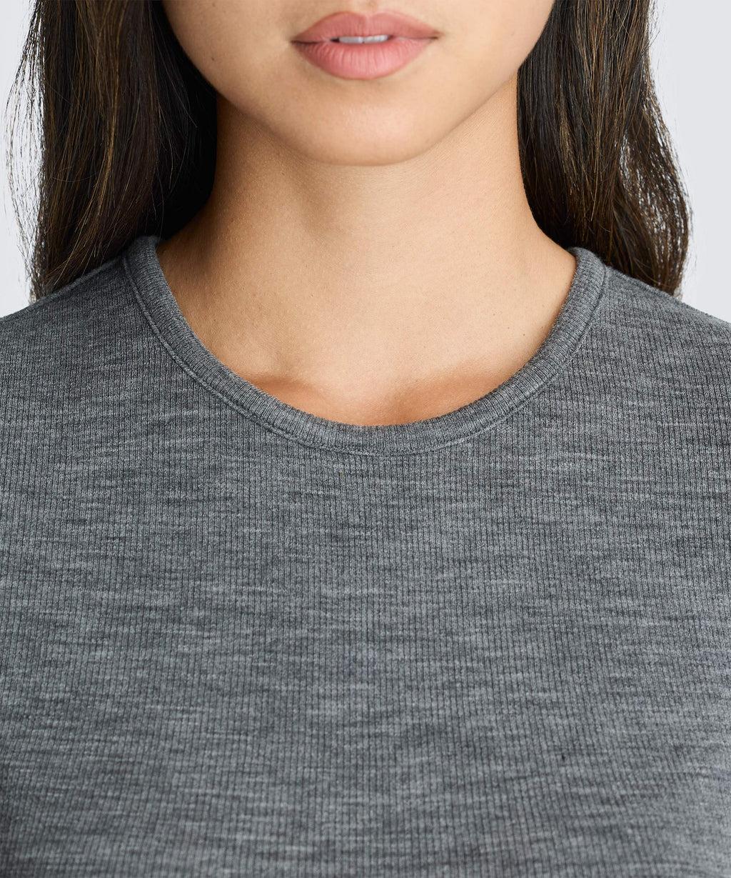 Women's Rib Fitted Crew Neck T-Shirt