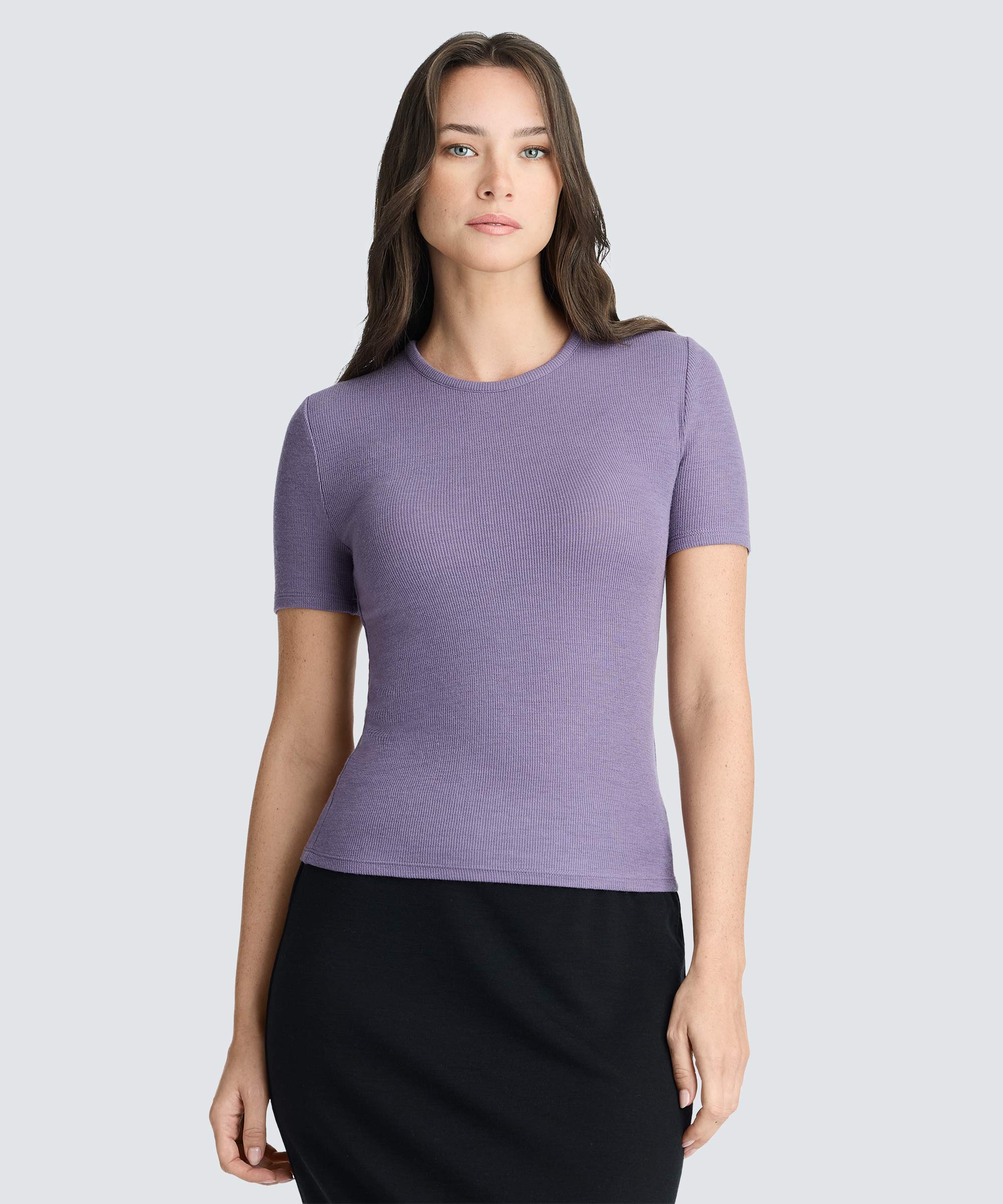 Women's Rib Fitted Crew Neck T-Shirt