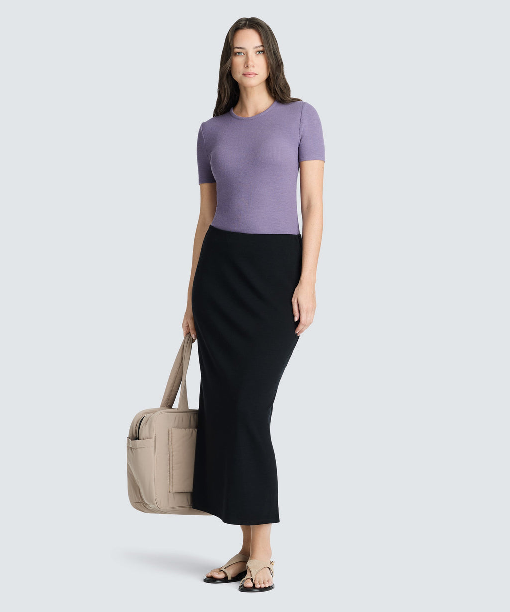 Women's Rib Fitted Crew Neck T-Shirt