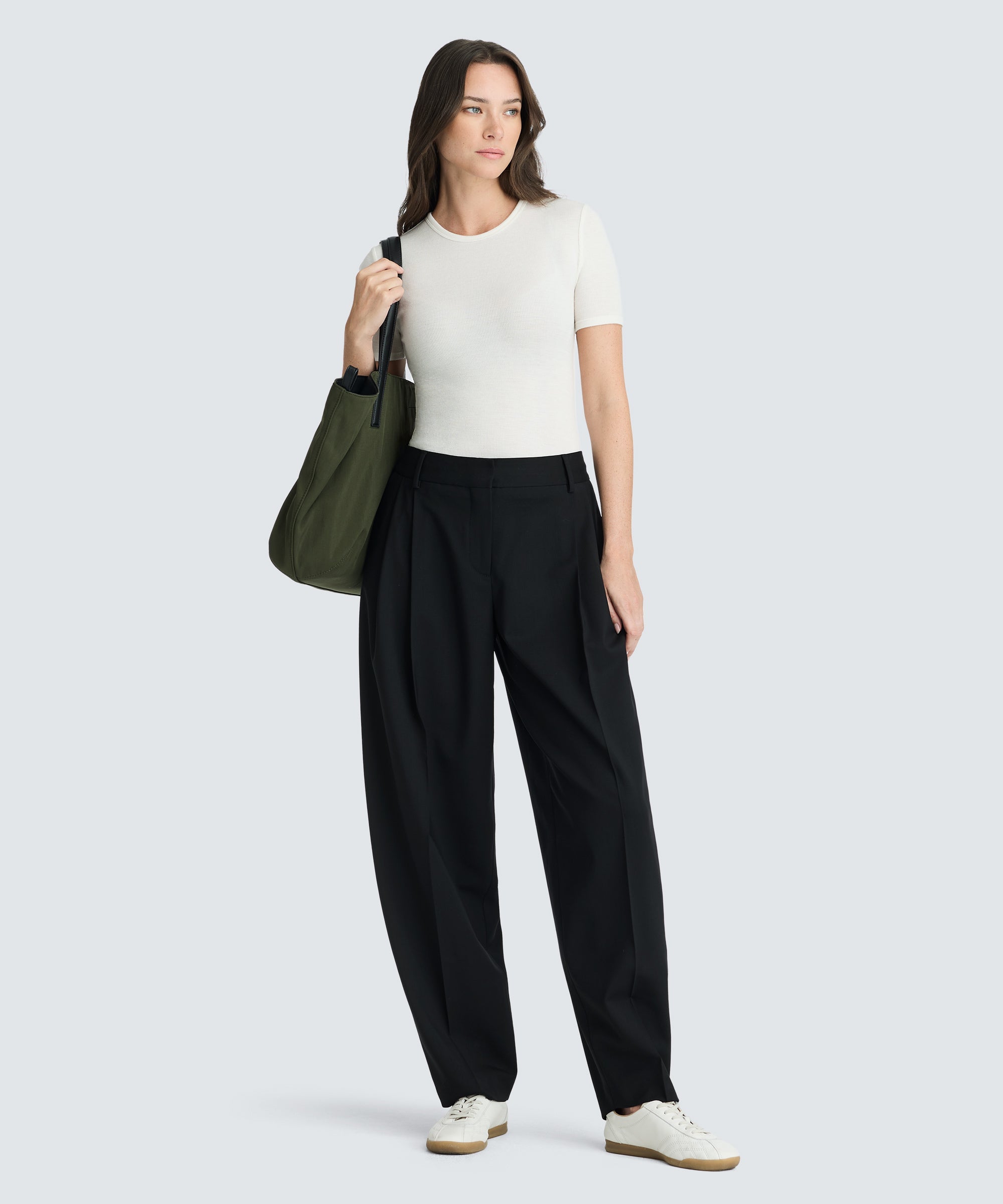 Women's Rib Fitted Crew Neck T-Shirt
