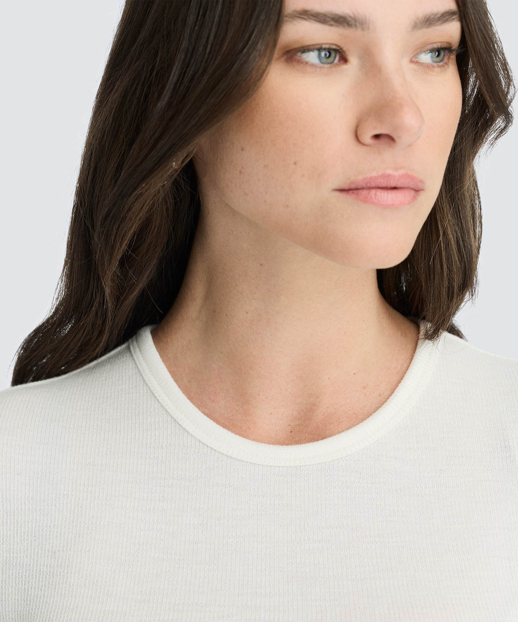 Women's Rib Fitted Crew Neck T-Shirt