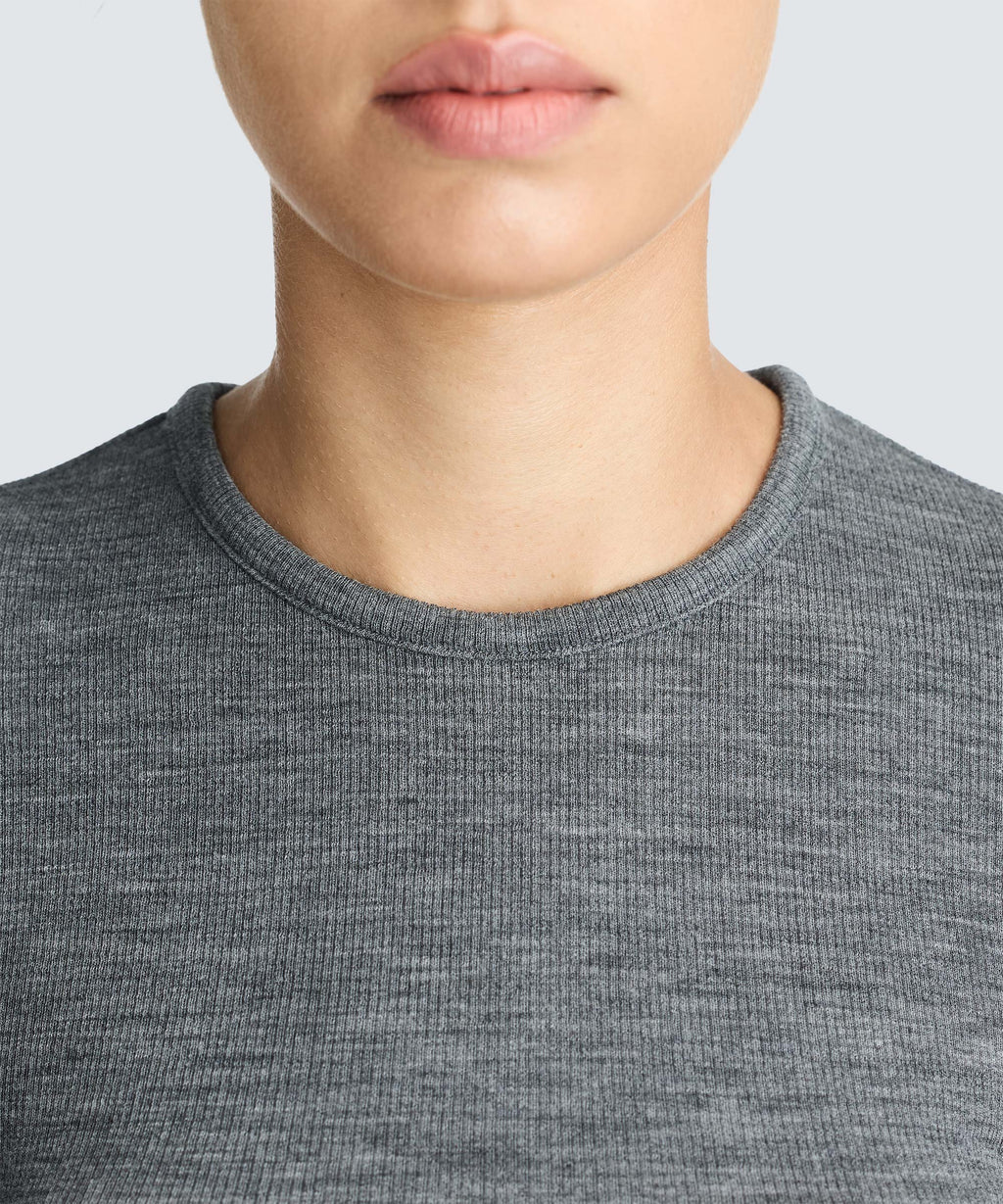 Women's Rib Fitted Long Sleeve Crew