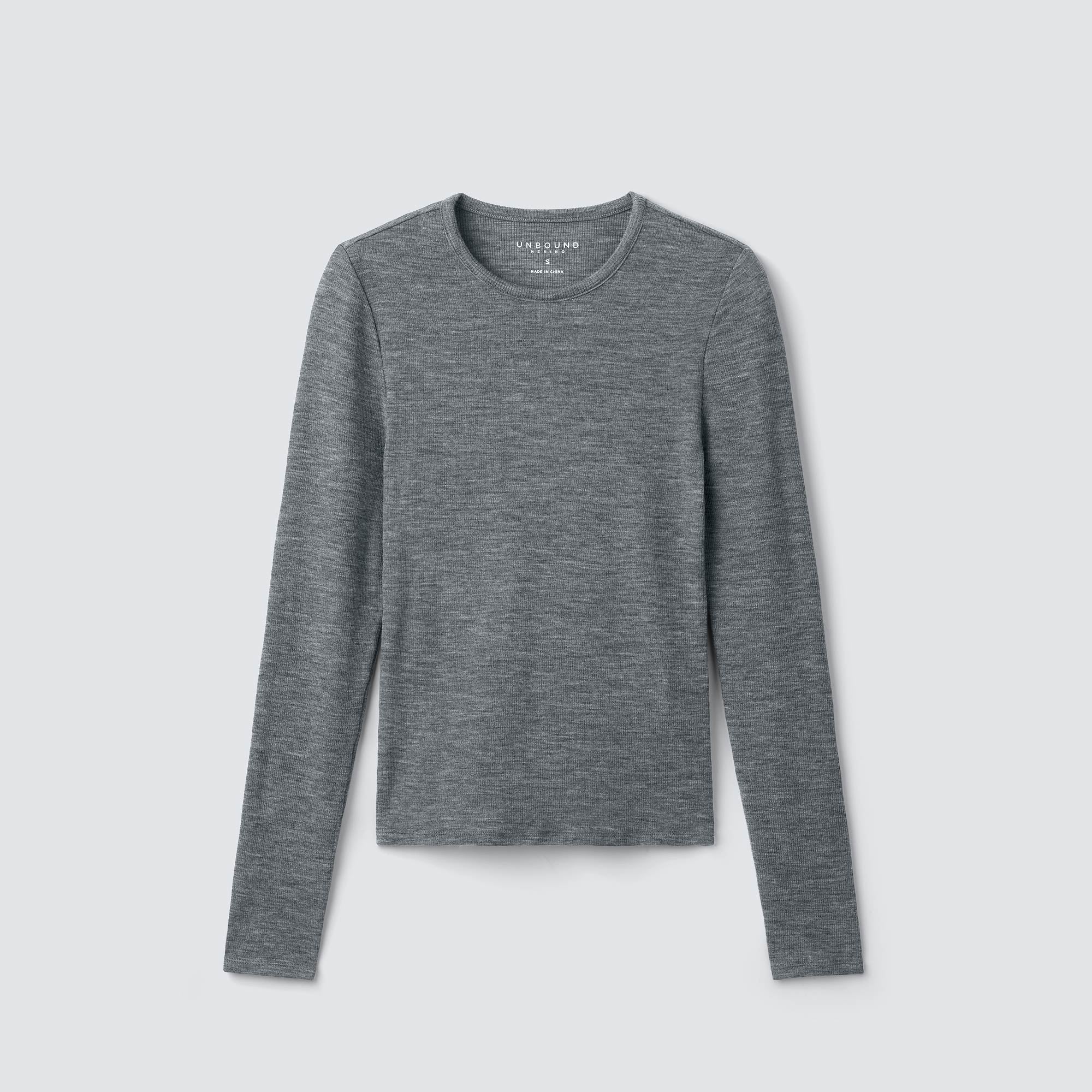 Women's Rib Fitted Long Sleeve Crew